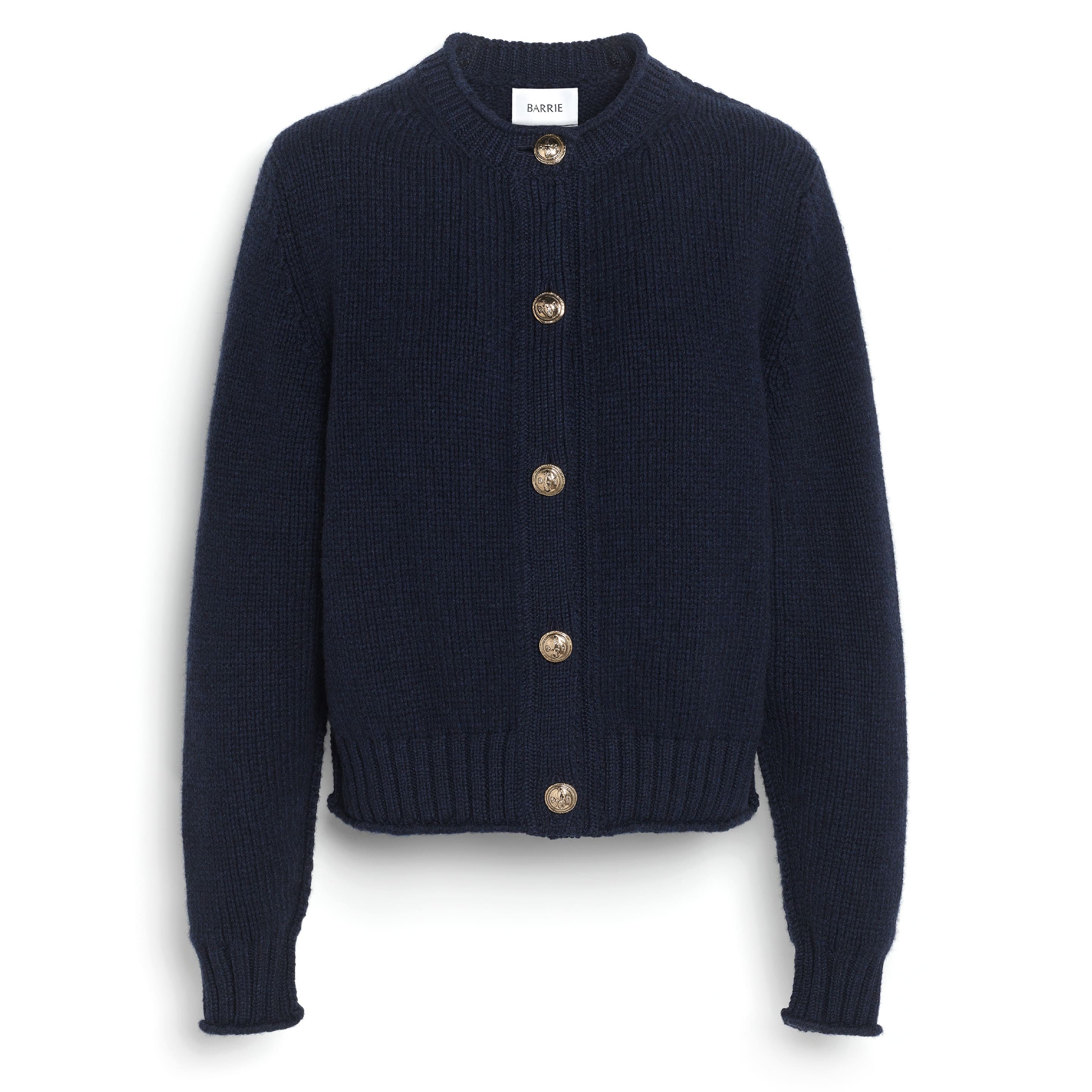 Cardigan in chunky cashmere with gold buttons