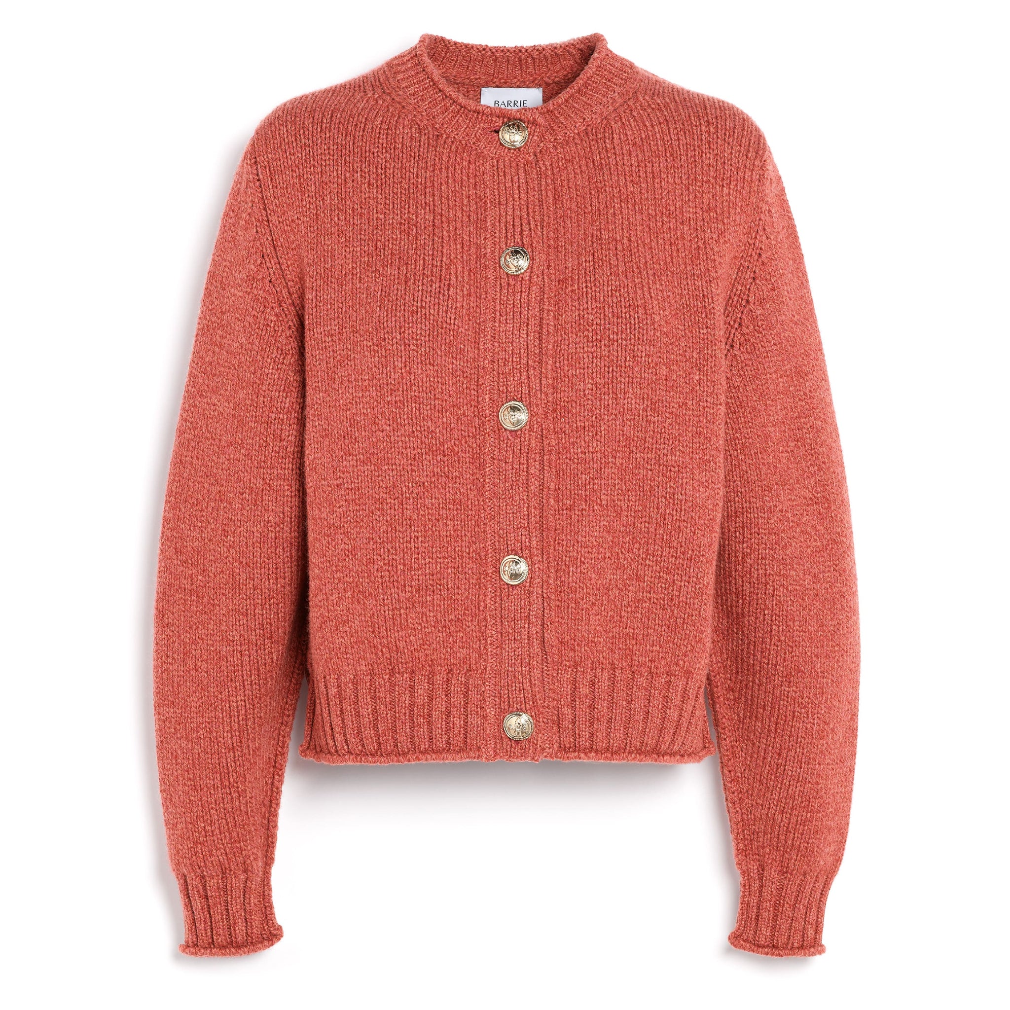 Chunky cashmere cardigan with gold buttons | Barrie - Barrie