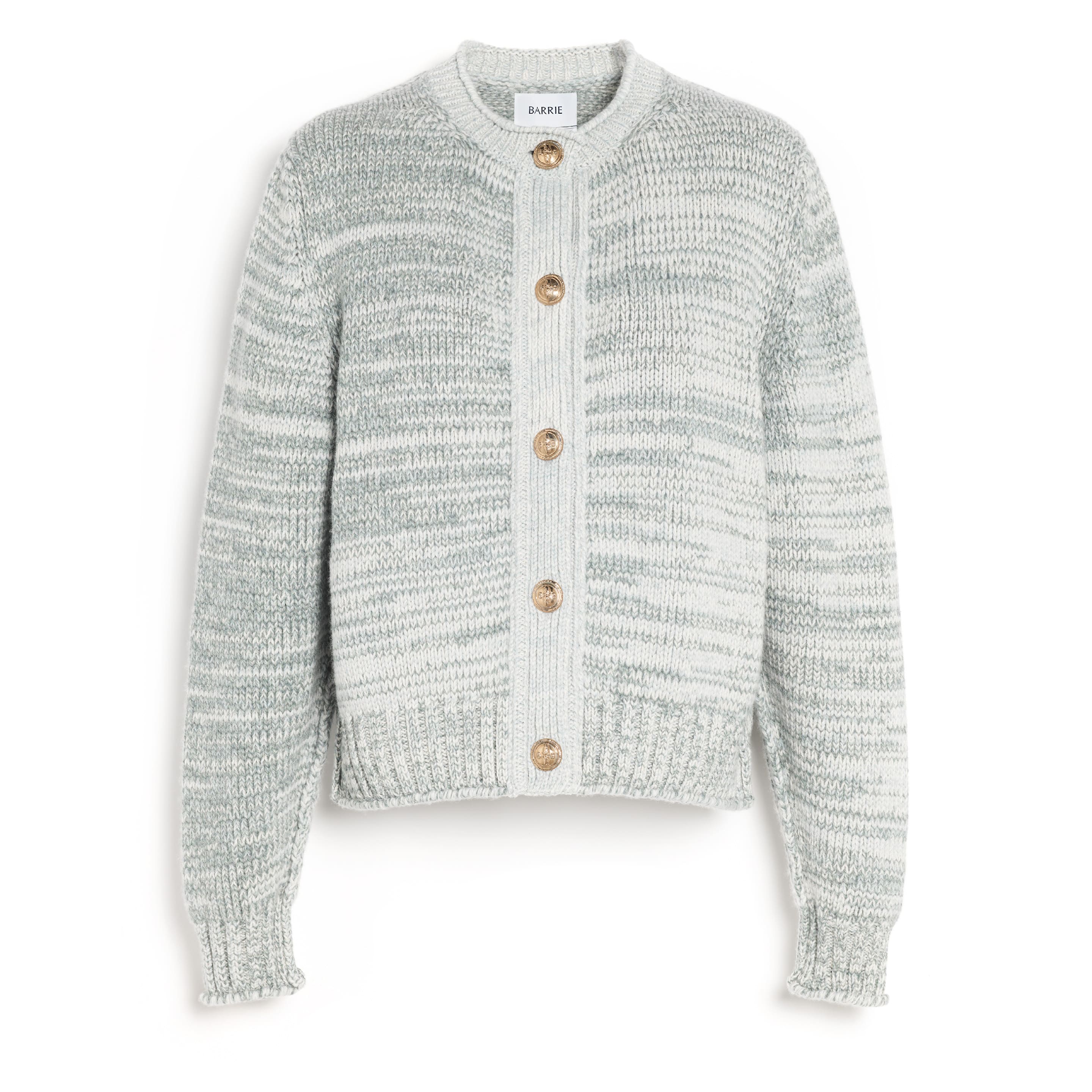 Chunky cashmere cardigan with gold buttons