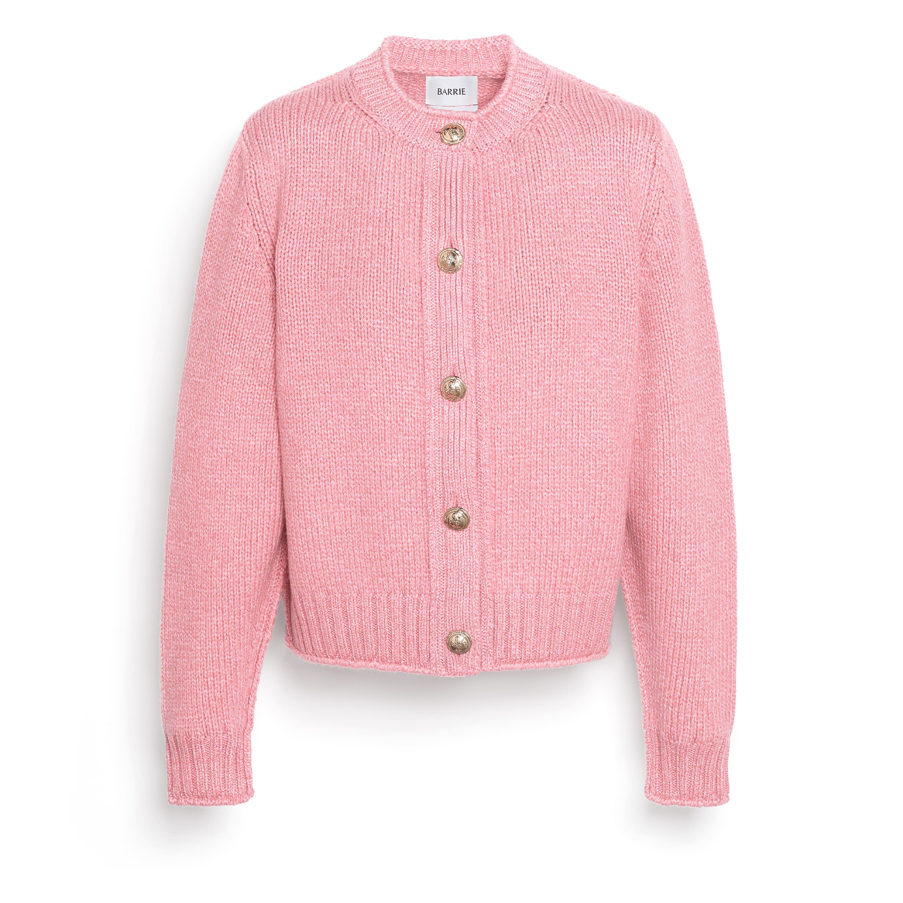 Cardigan in chunky cashmere with gold buttons