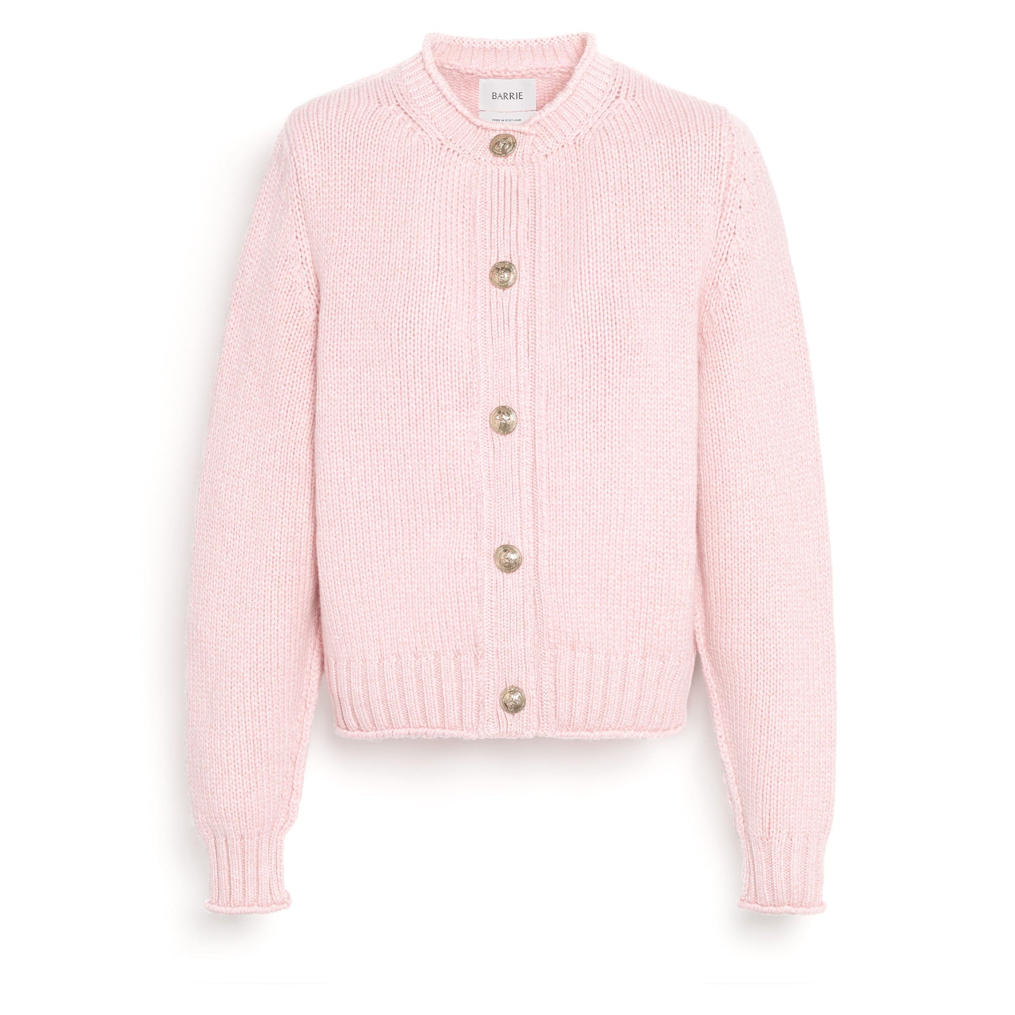 Cardigan in chunky cashmere with gold buttons - Barrie