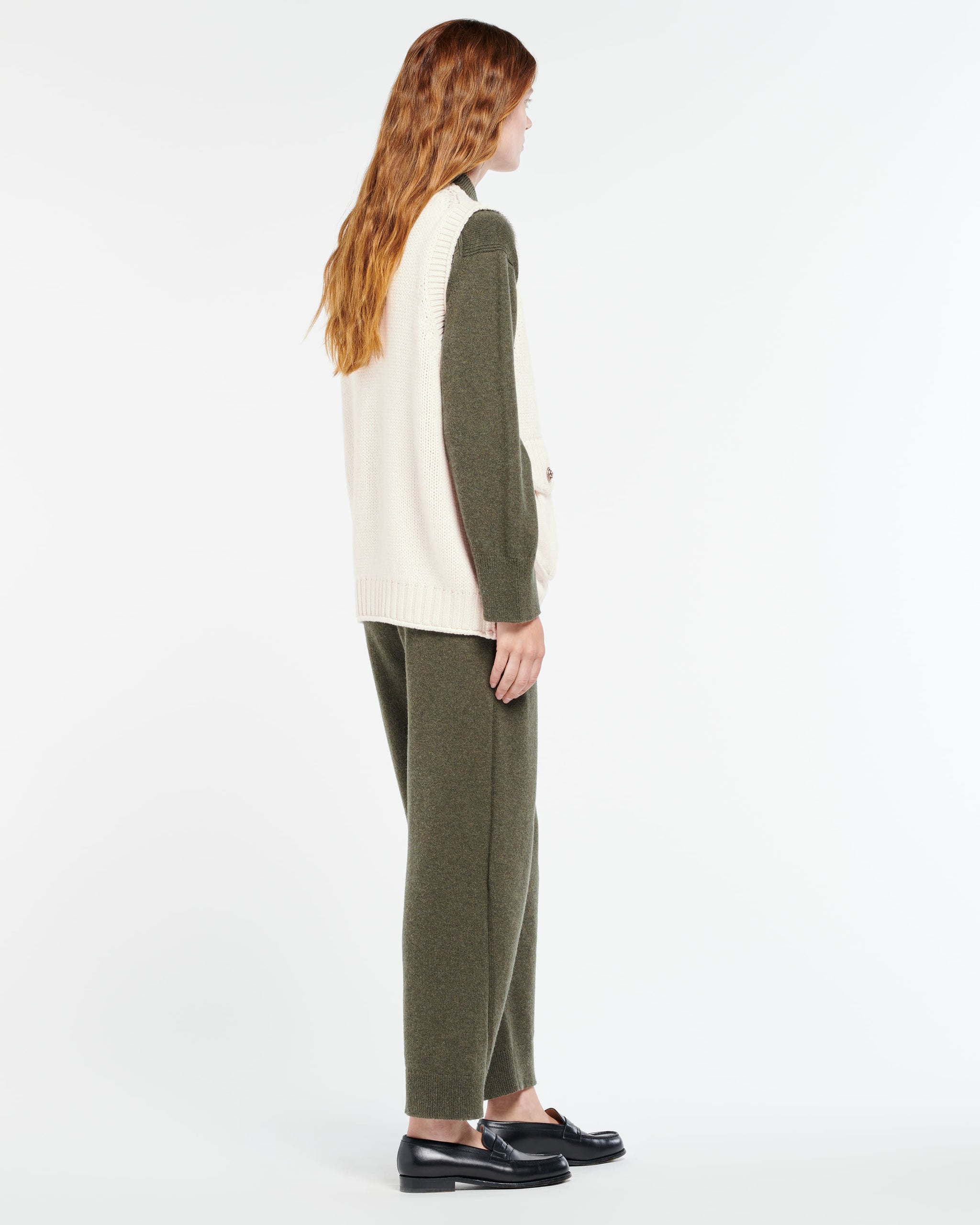 Chunky sleeveless cardigan with gold buttons | Barrie - Barrie