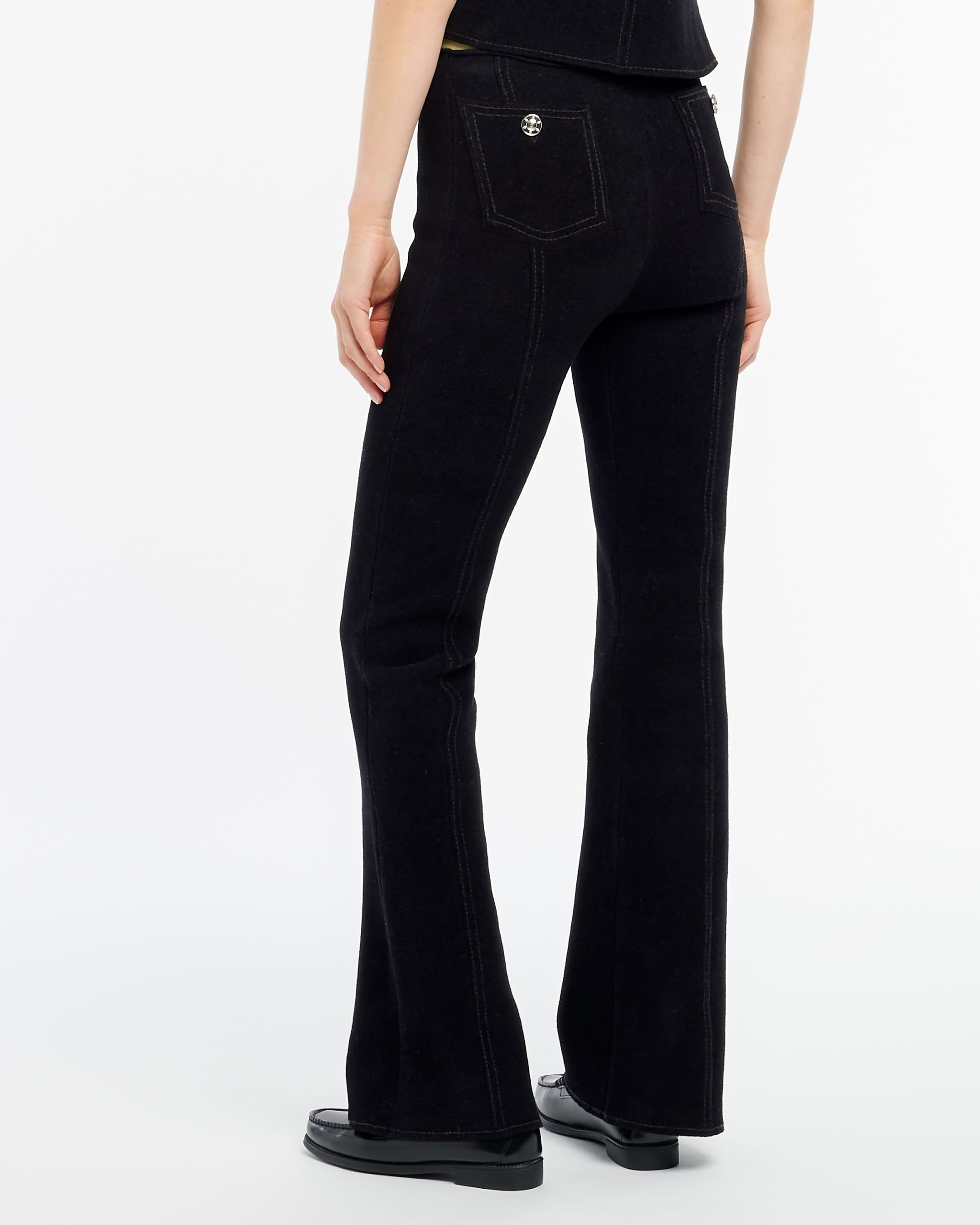 Suede-effect trousers in cashmere and cotton | Barrie - Barrie