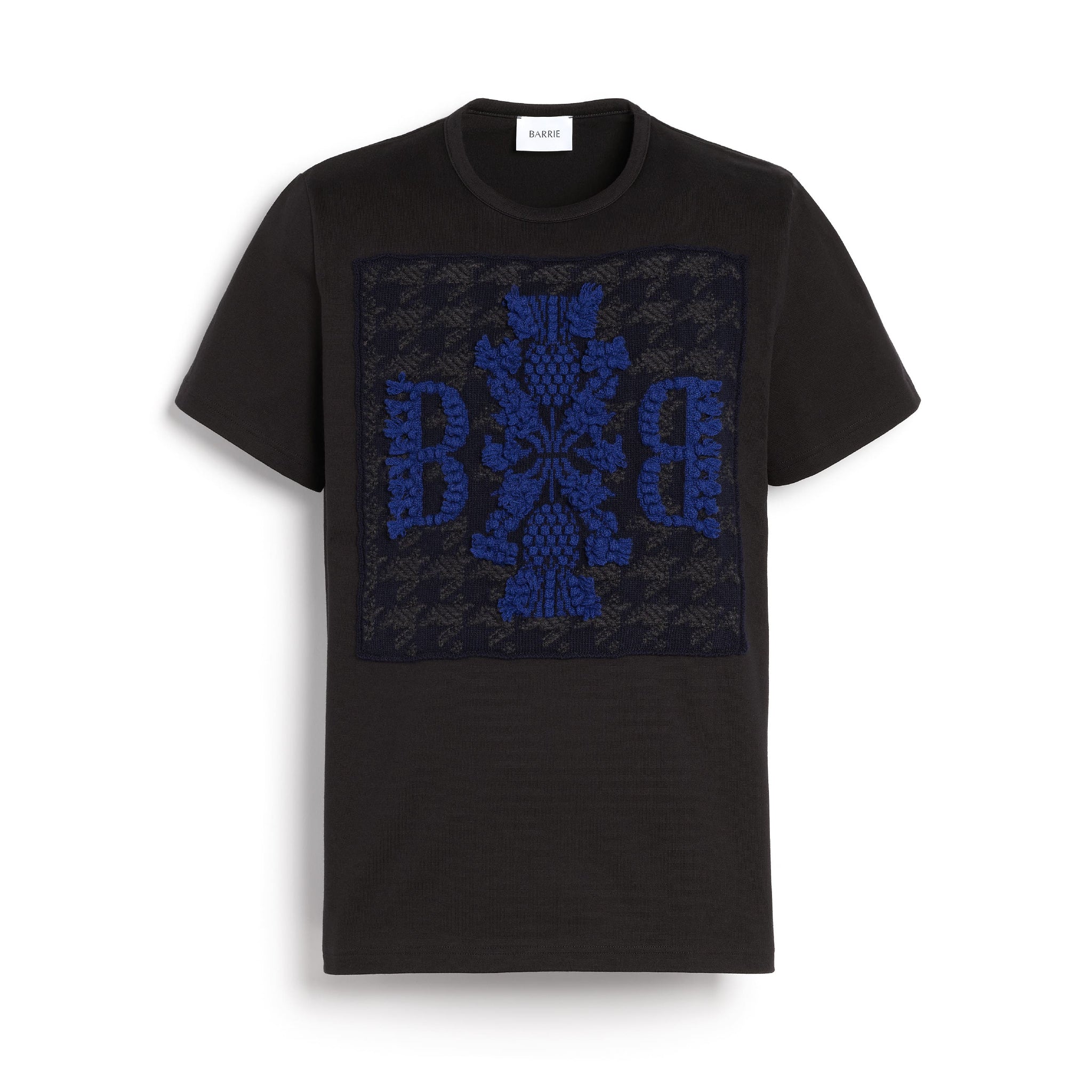 T-Shirt with cashmere houndstooth patch and B logo | Barrie - Barrie