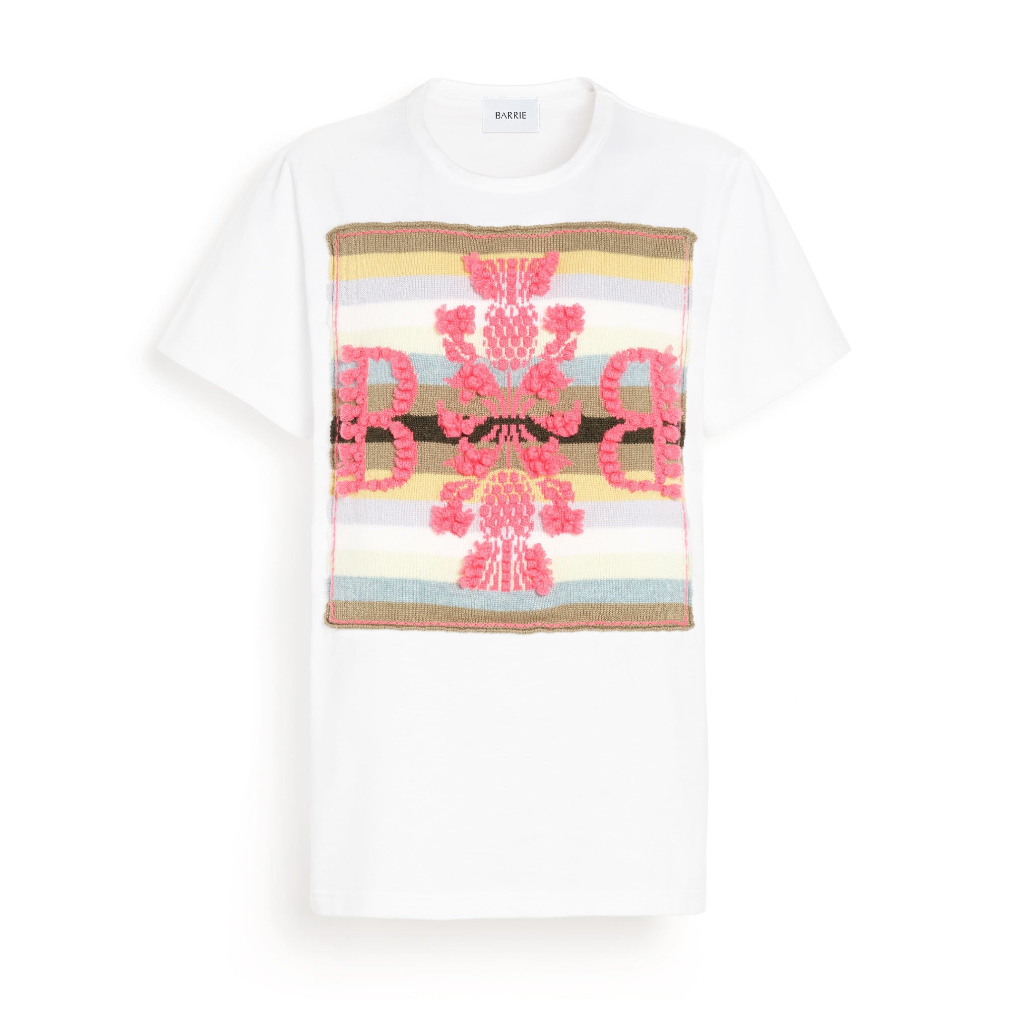 Striped t-shirt with Barrie logo cashmere patch | Barrie - Barrie