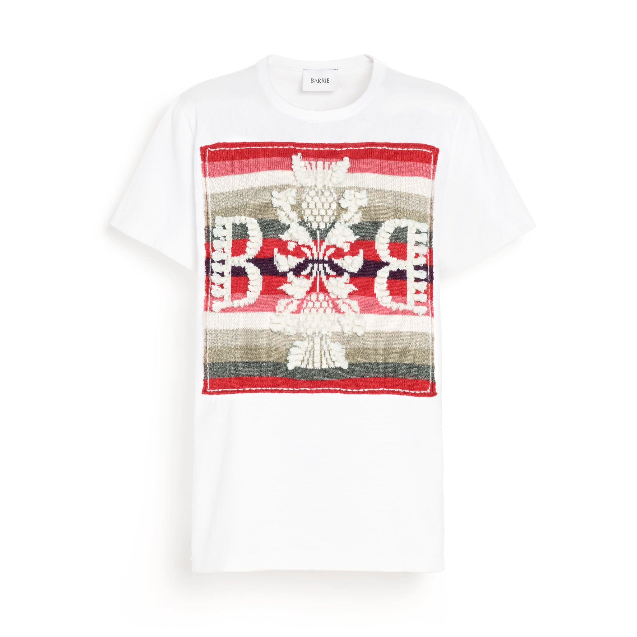 Striped t-shirt with Barrie logo cashmere patch | Barrie - Barrie