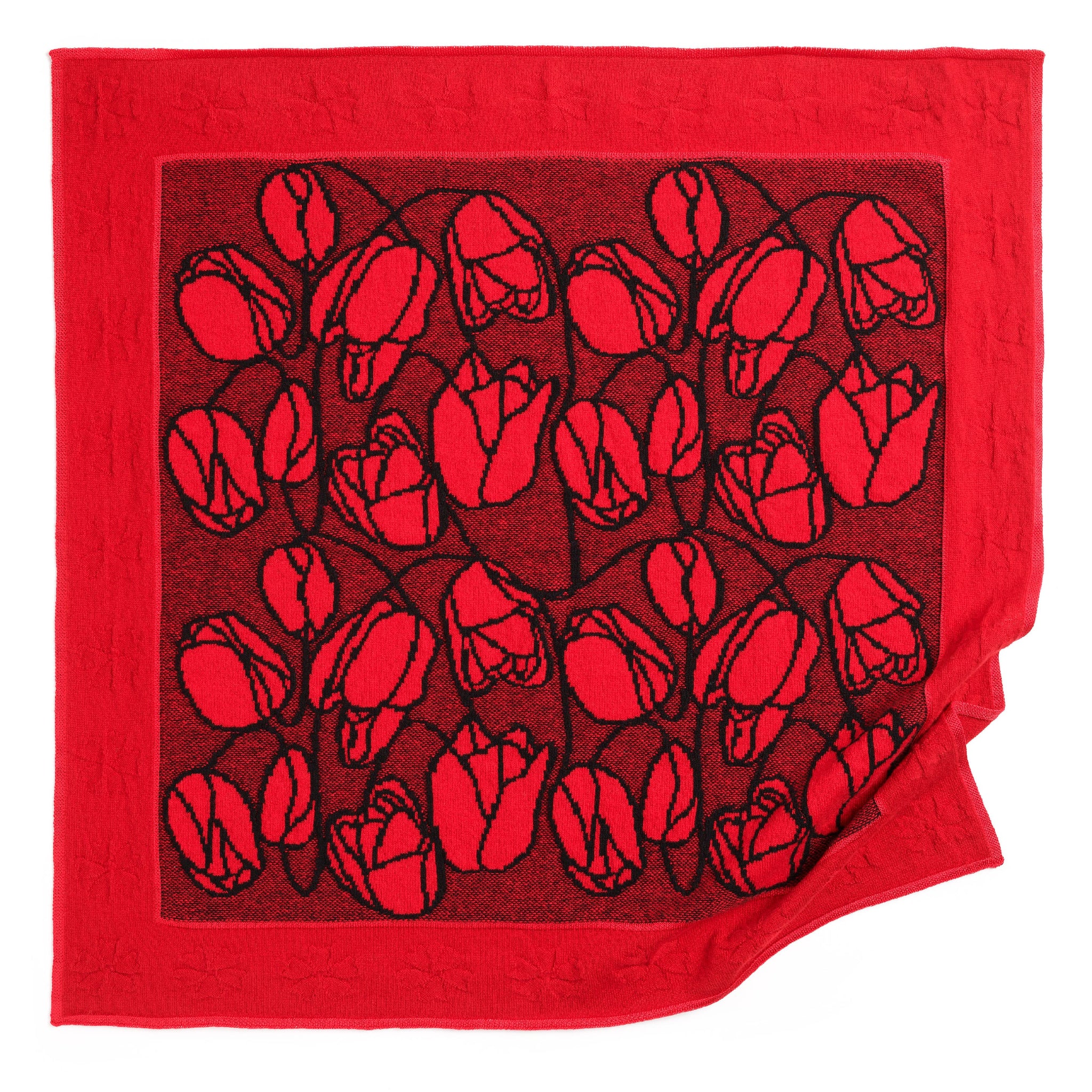 Cashmere scarf with floral motif | Barrie - Barrie