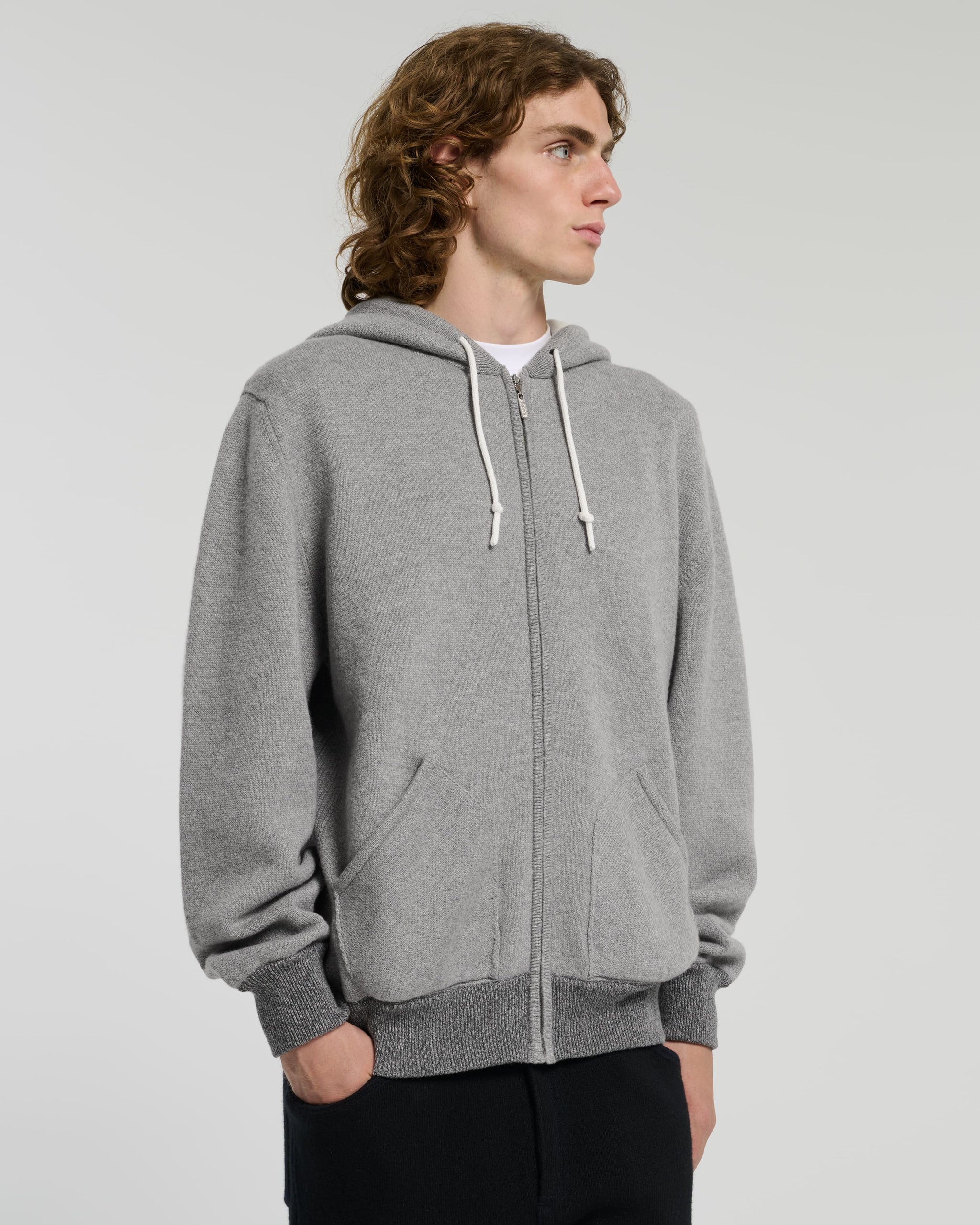 Sportswear hooded jacket in cashmere and cotton | Barrie - Barrie