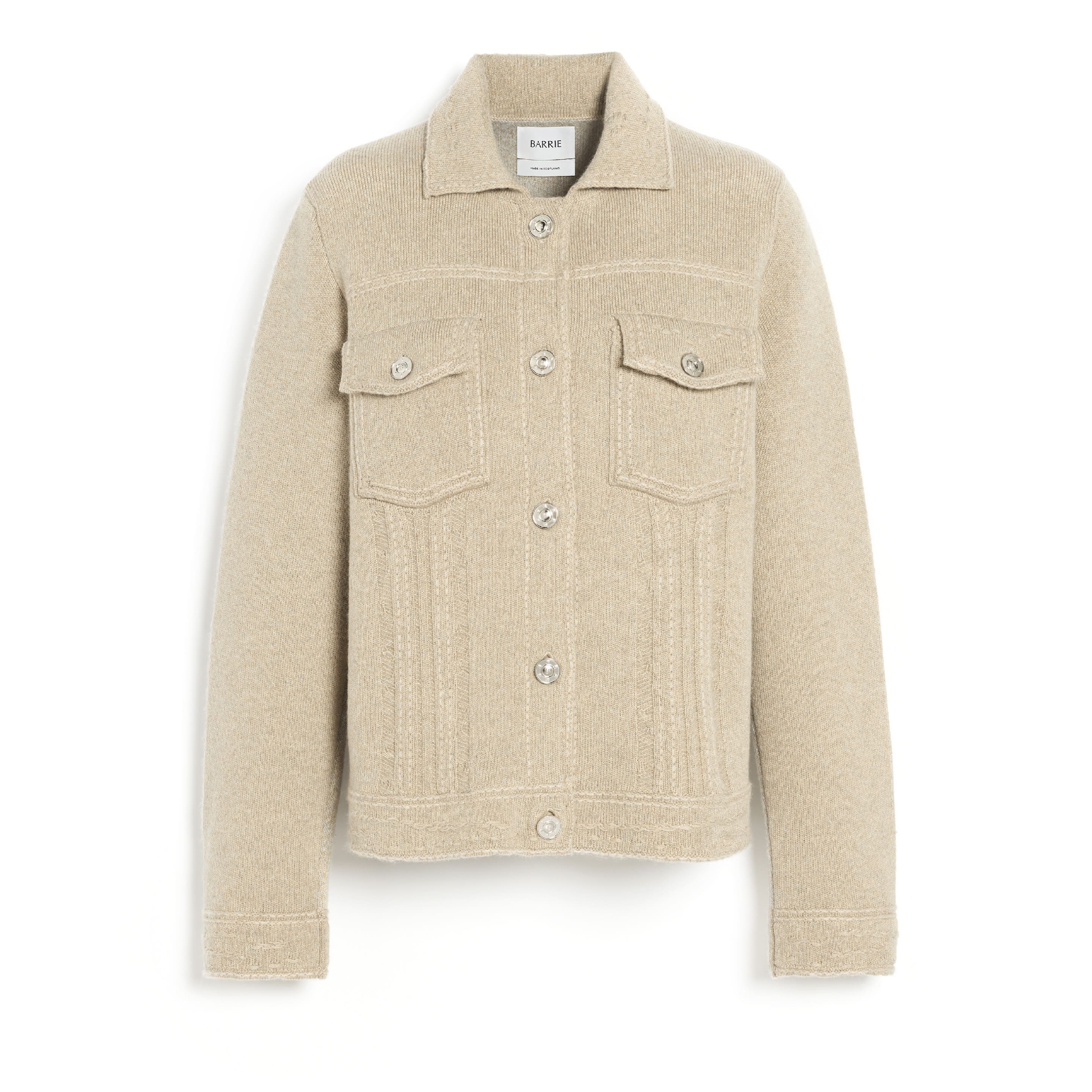 Denim patchwork regular cashmere and cotton jacket