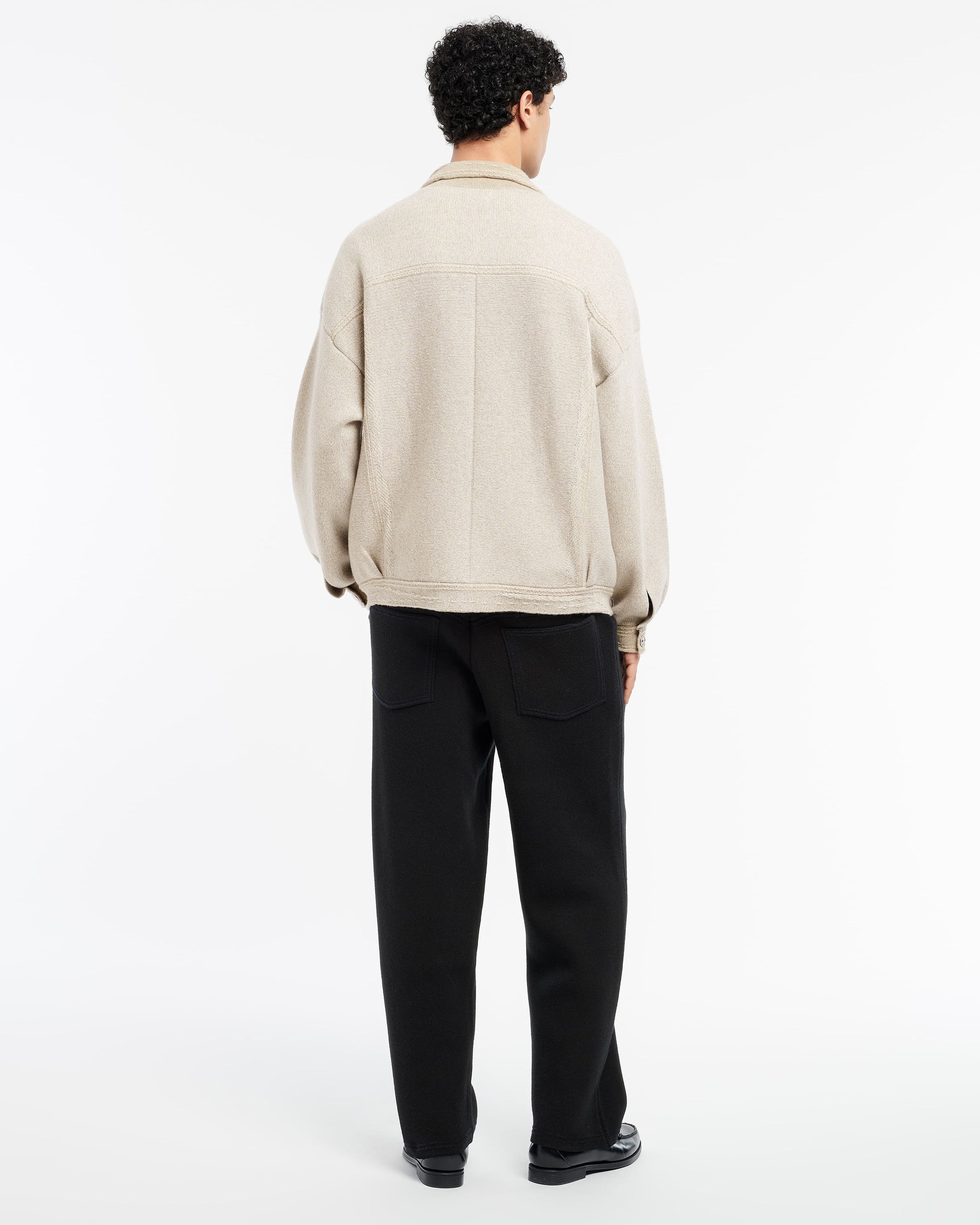 Denim oversized patchwork cashmere and cotton jacket | Barrie - Barrie