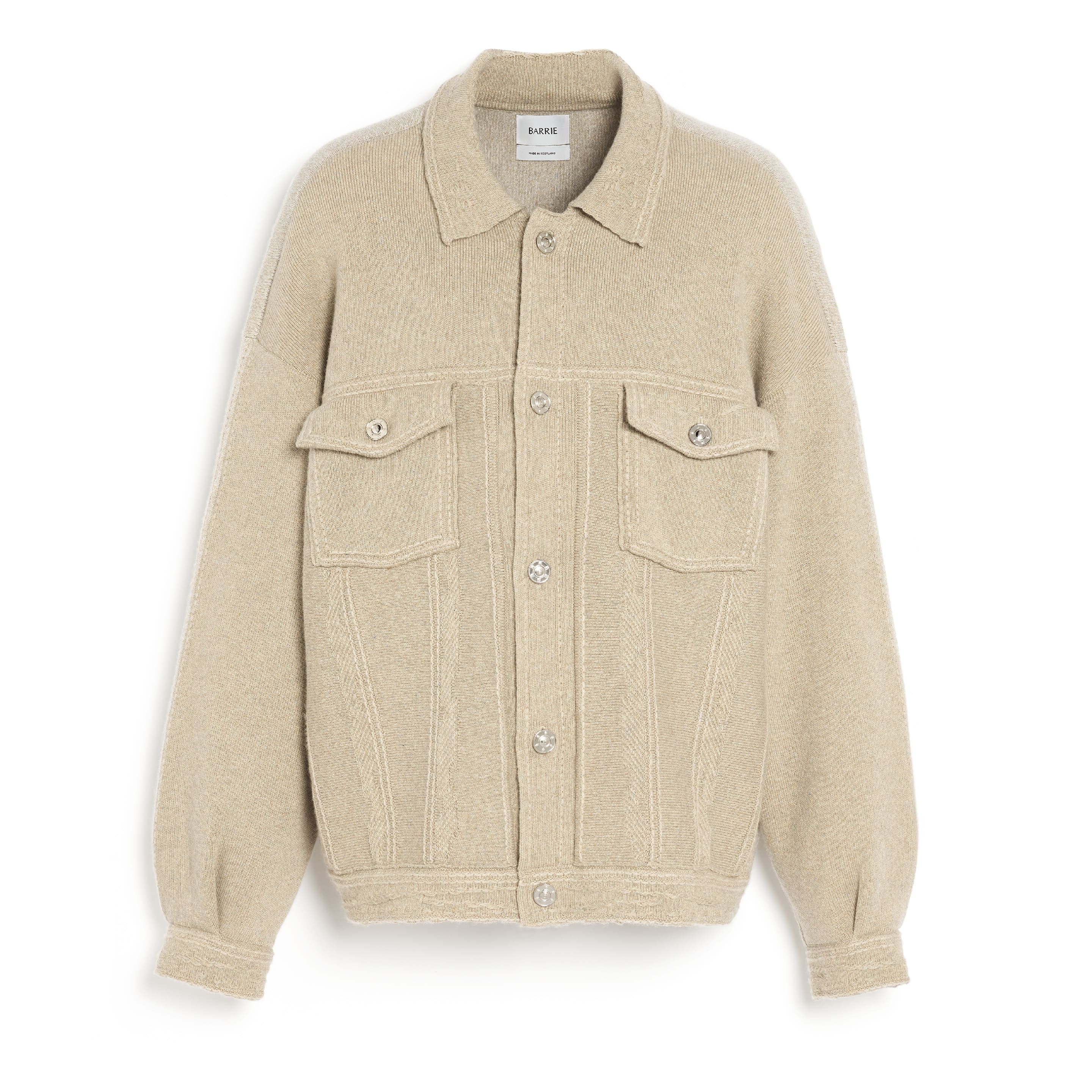 Veste Denim oversize patchwork en cachemire et coton