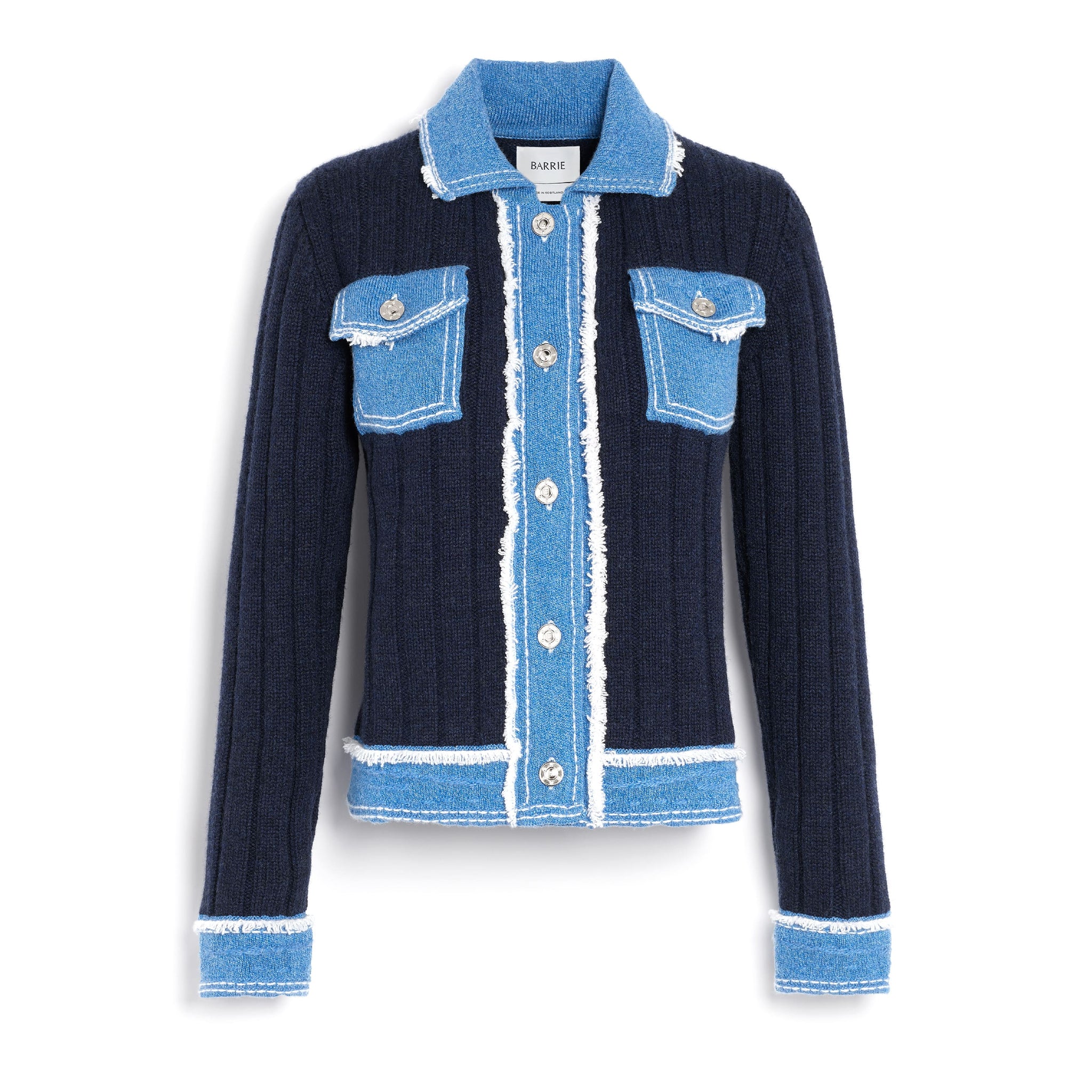 Denim jacket in ribbed knit | Barrie - Barrie