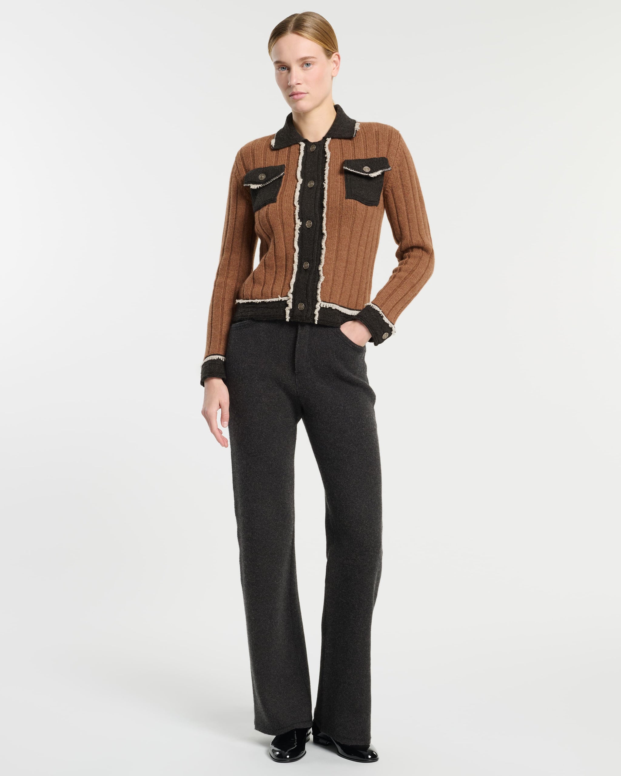 Denim jacket in ribbed knit | Barrie - Barrie