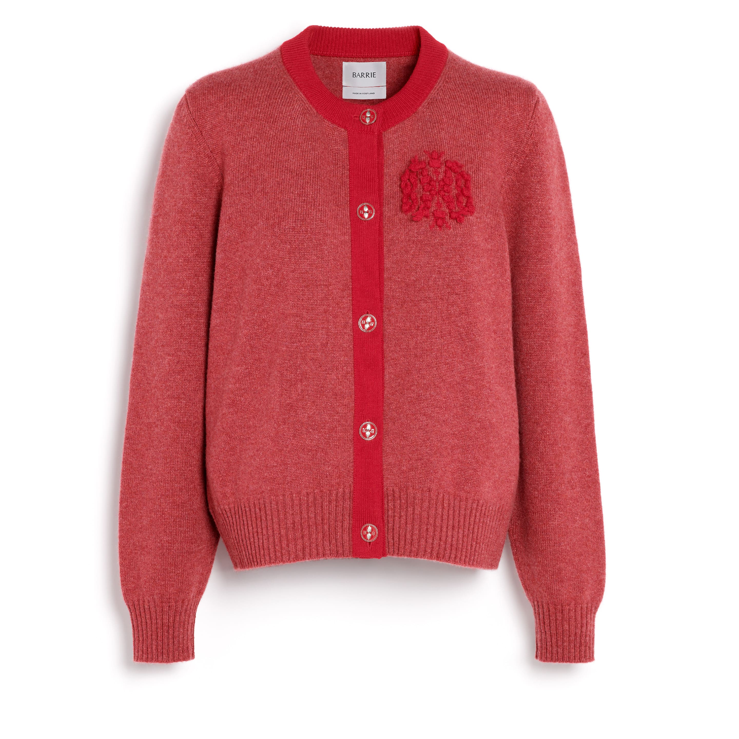 Cardigan en cachemire chiné logo B