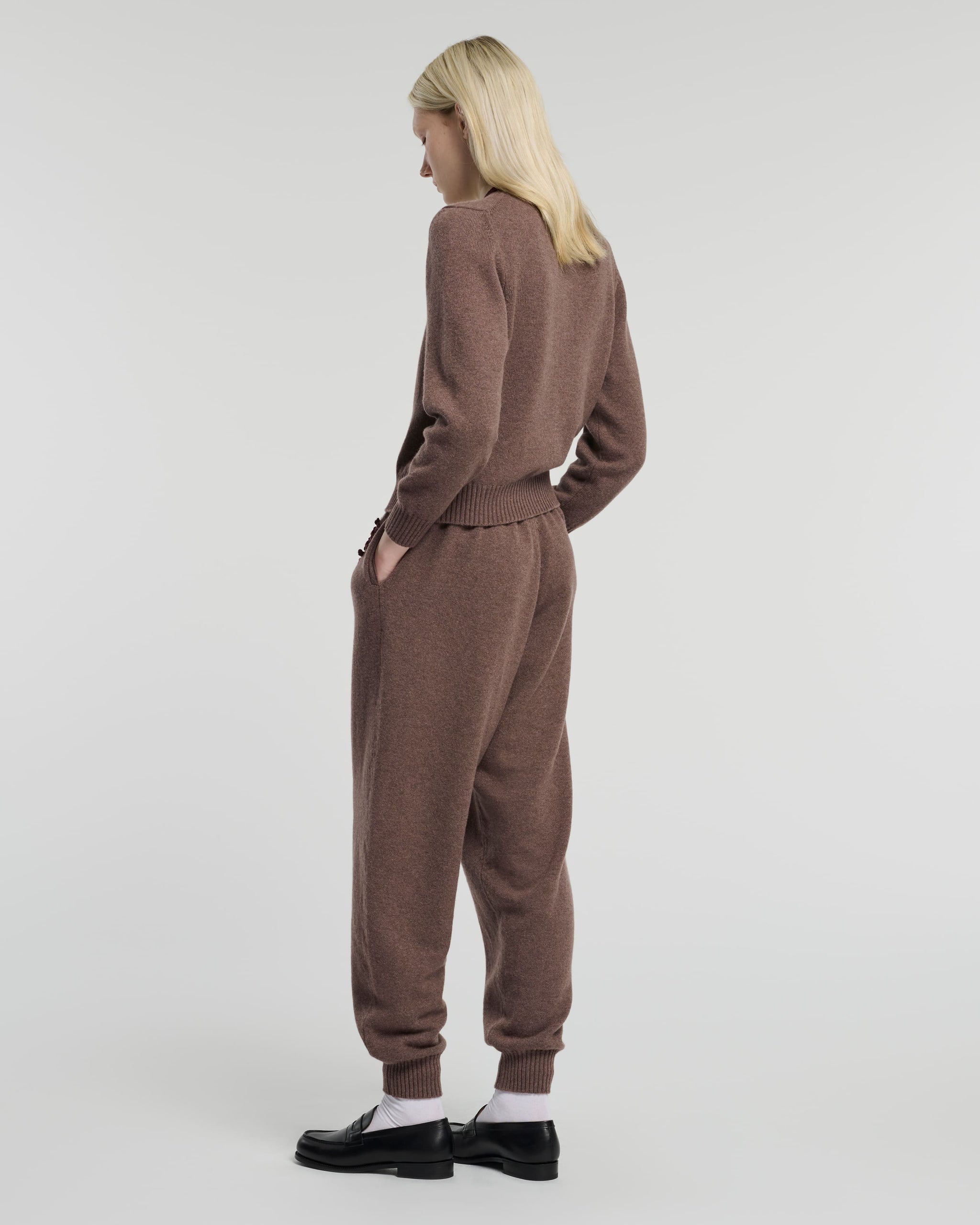 Marled cashmere trousers with B logo | Barrie - Barrie