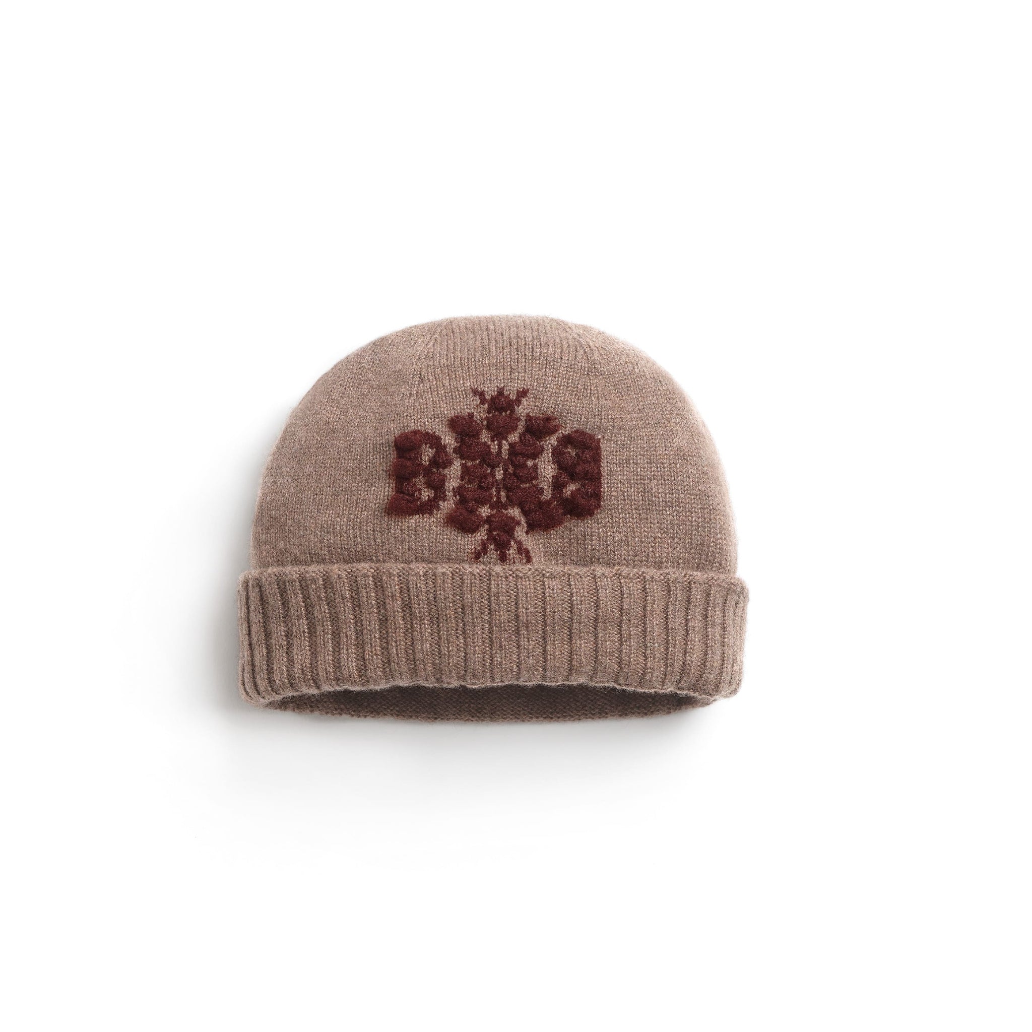 Cashmere beanie hat with B logo  | Barrie - Barrie