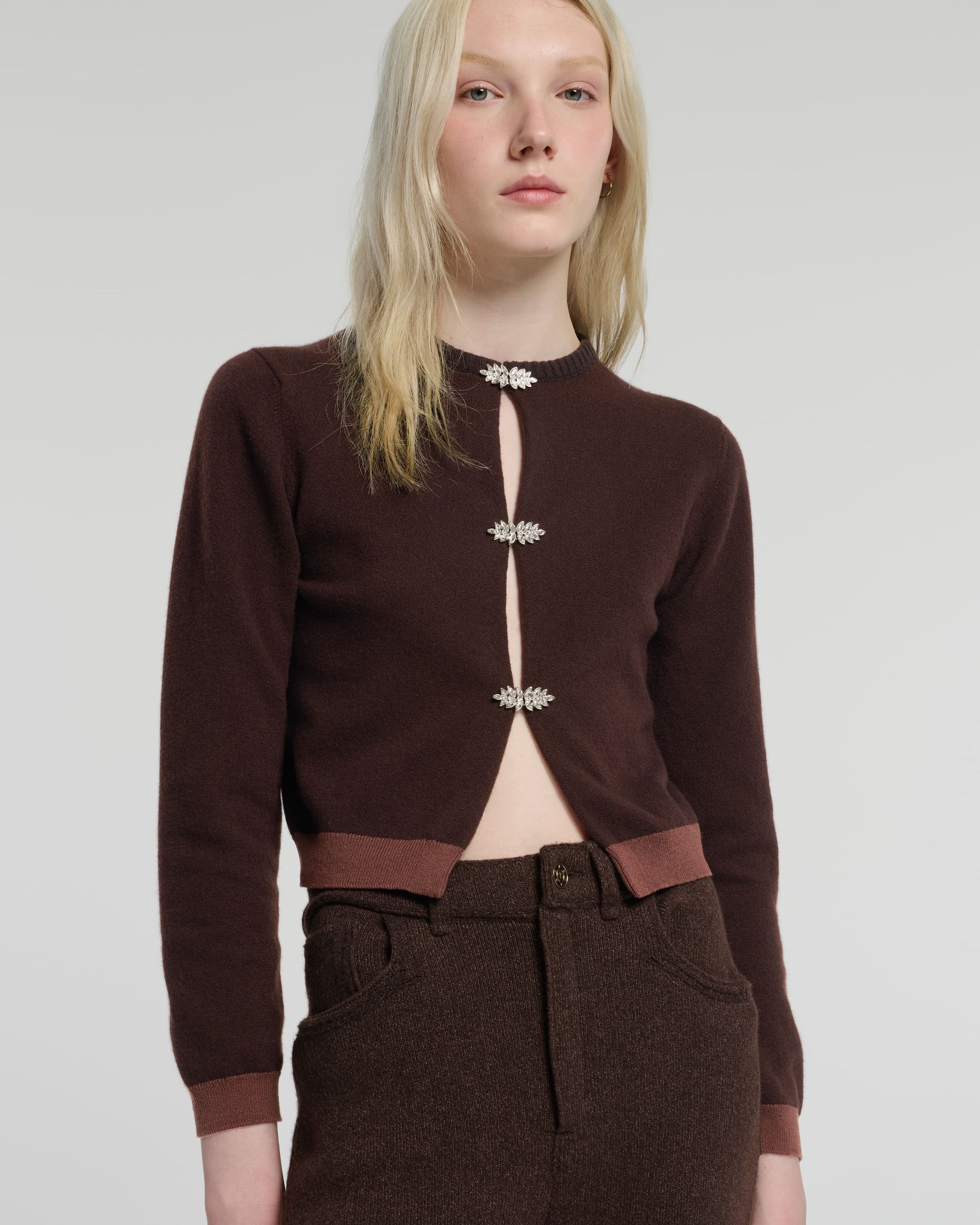Cashmere cardigan with jewelled details | Barrie - Barrie