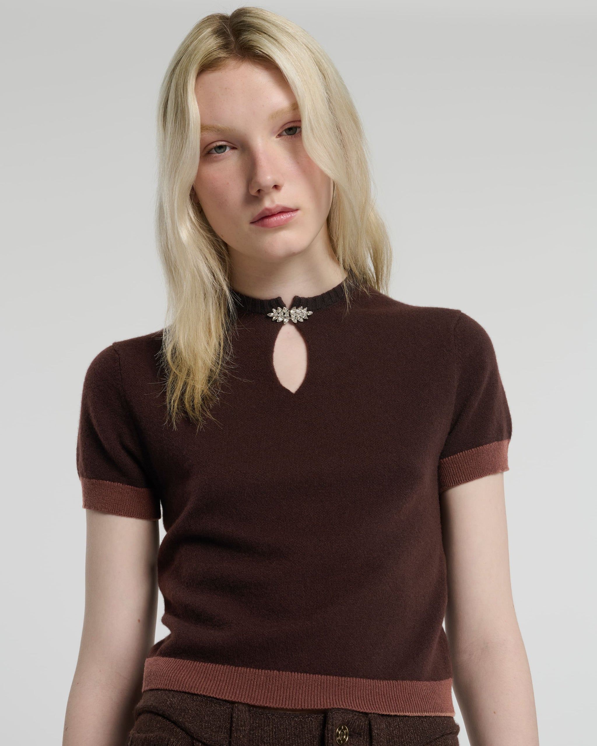 주얼리 디테일 캐시미어 탑 | Barrie - Barrie