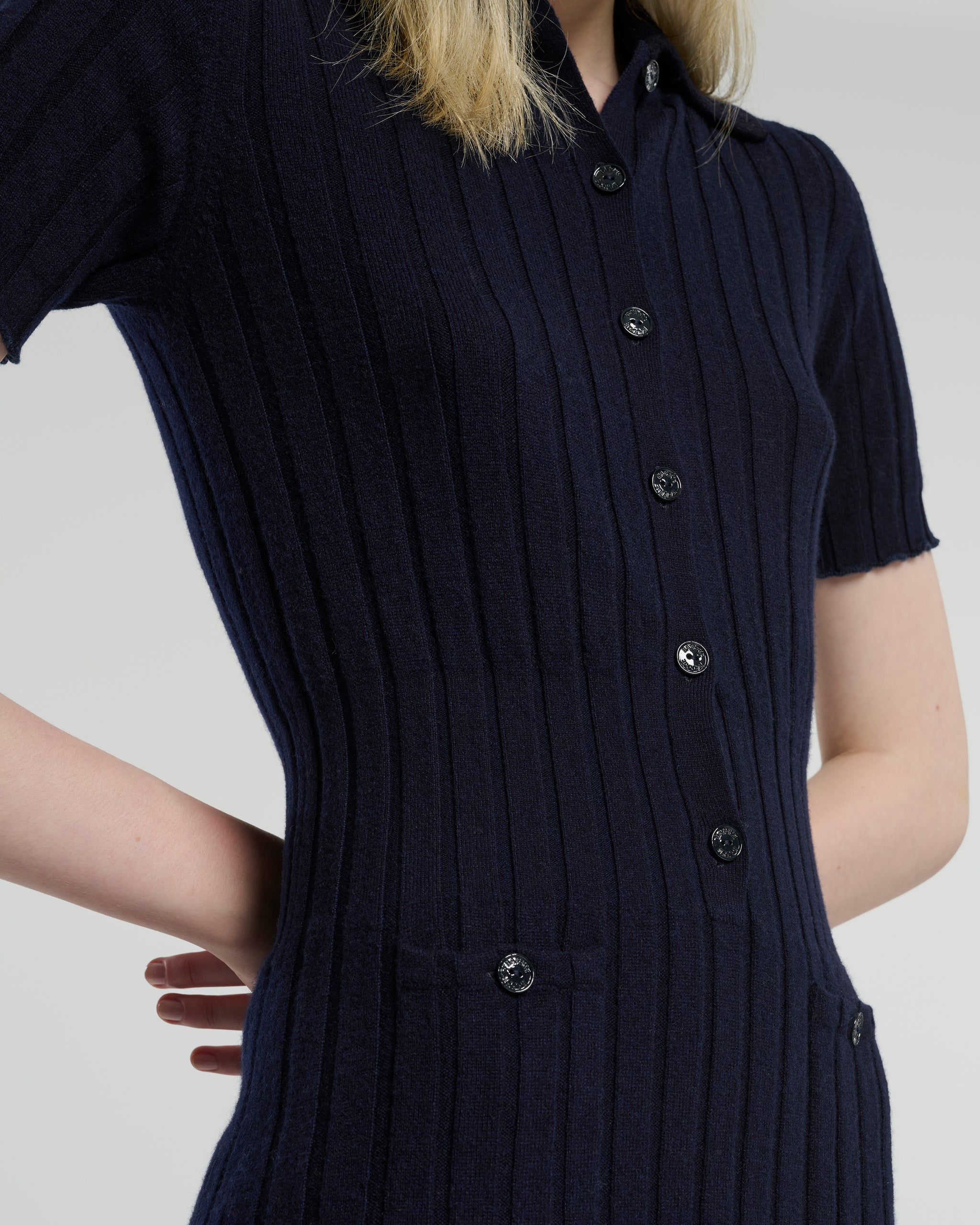 Ribbed cashmere short dress | Barrie - Barrie