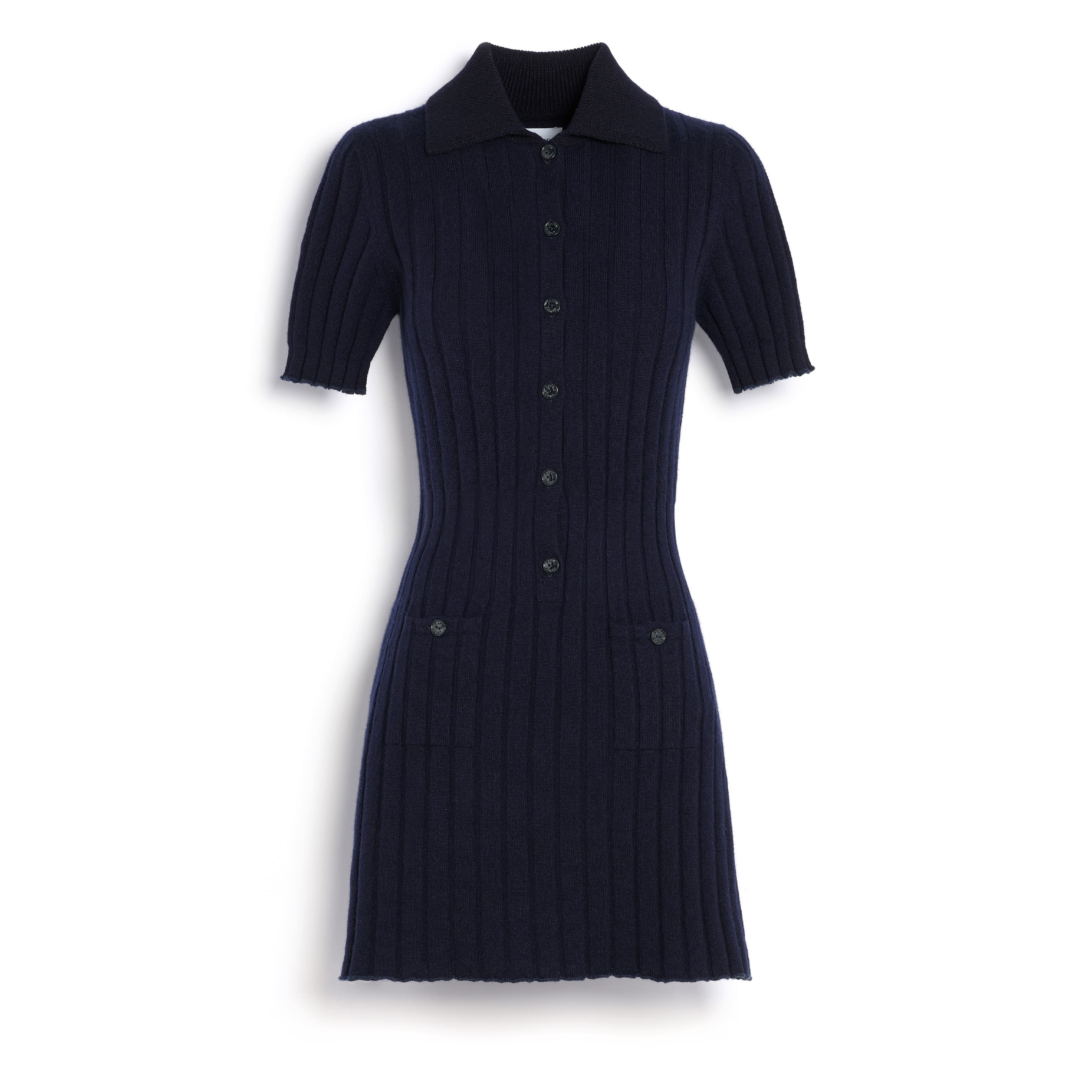 cashmere dress short Women's Mongolian Cashmere Short Sleeve Mini Dress in Faded Denim, Size Medium by Quince