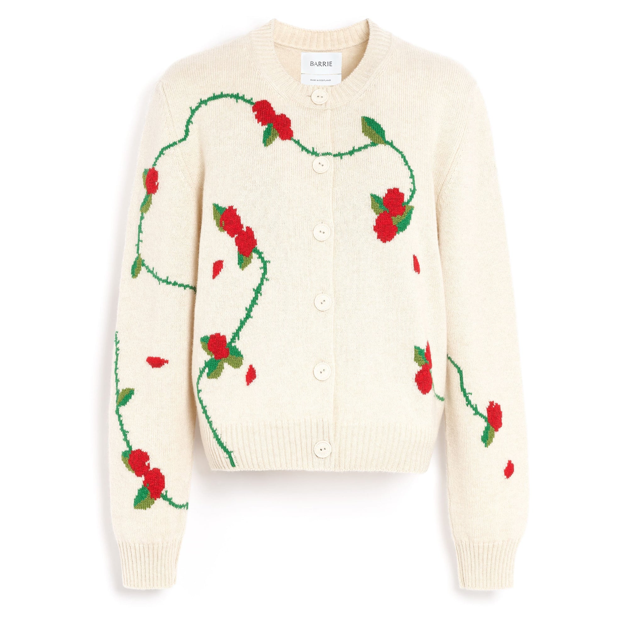 Cashmere cardigan with floral motif | Barrie - Barrie