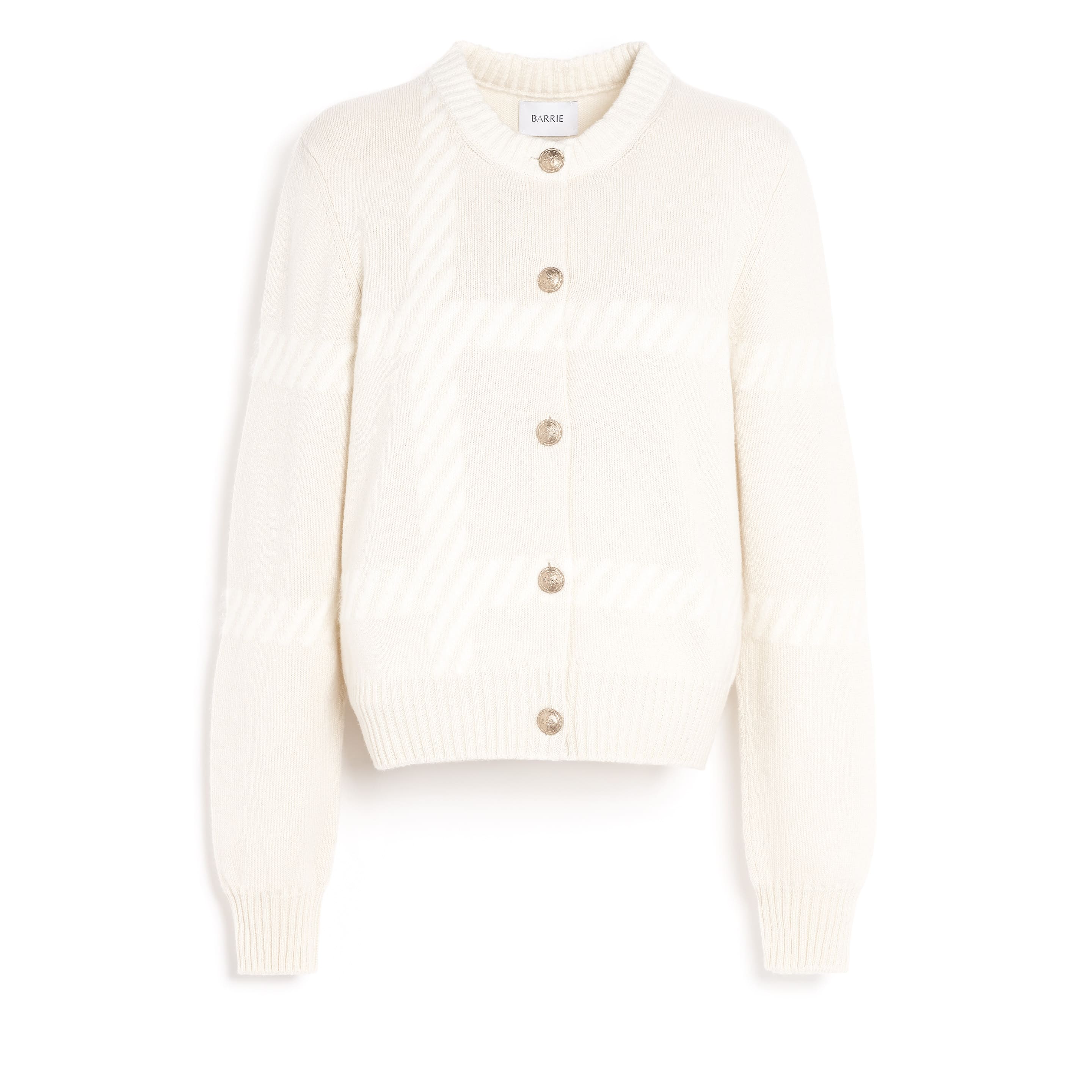 Cashmere cardigan with a tartan motif