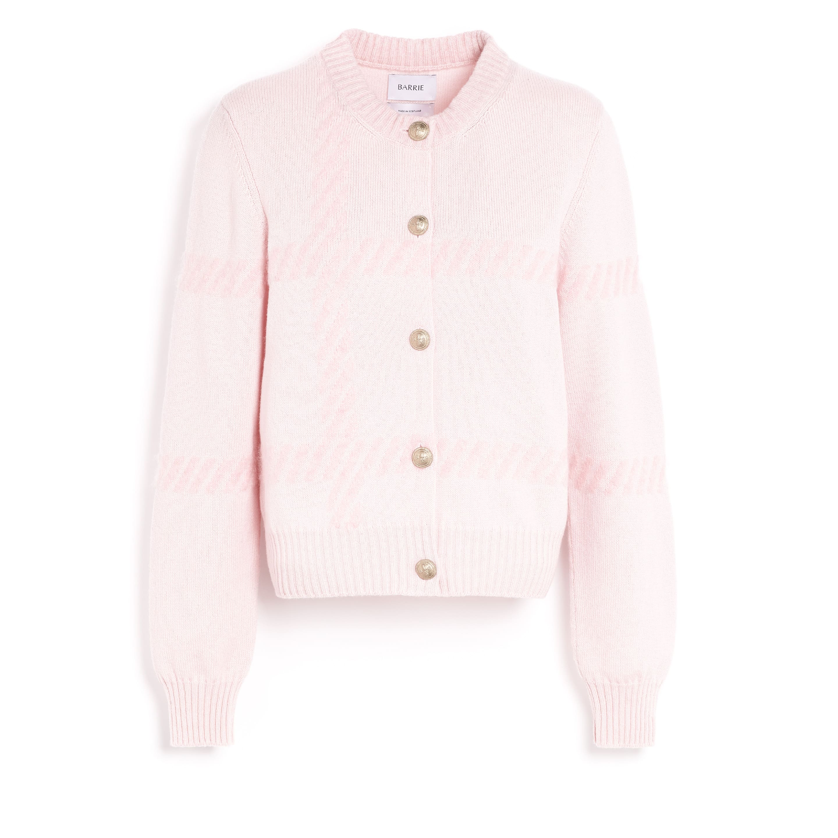 Cashmere cardigan with a tartan motif