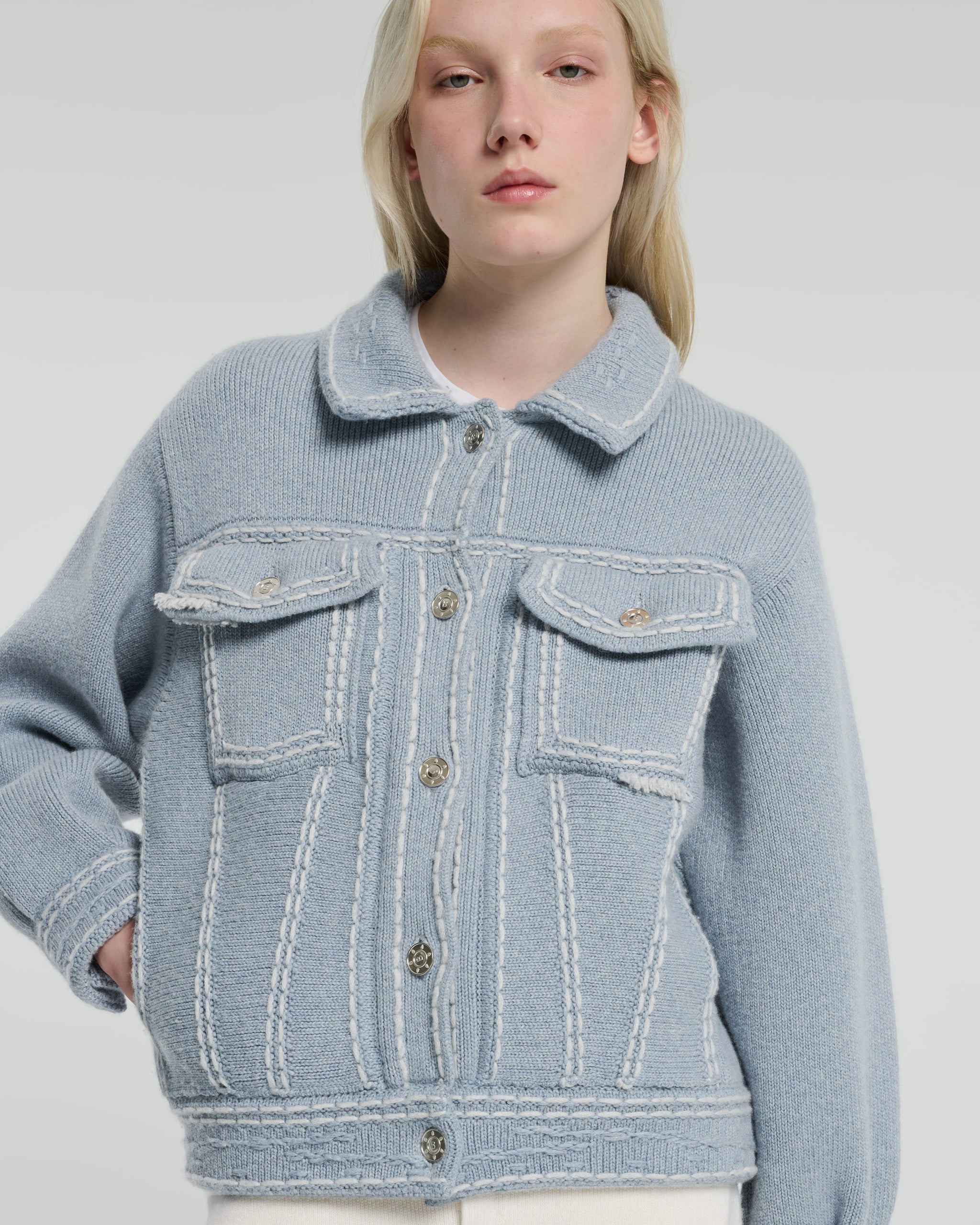 Chunky bomber-style Denim jacket | Barrie - Barrie