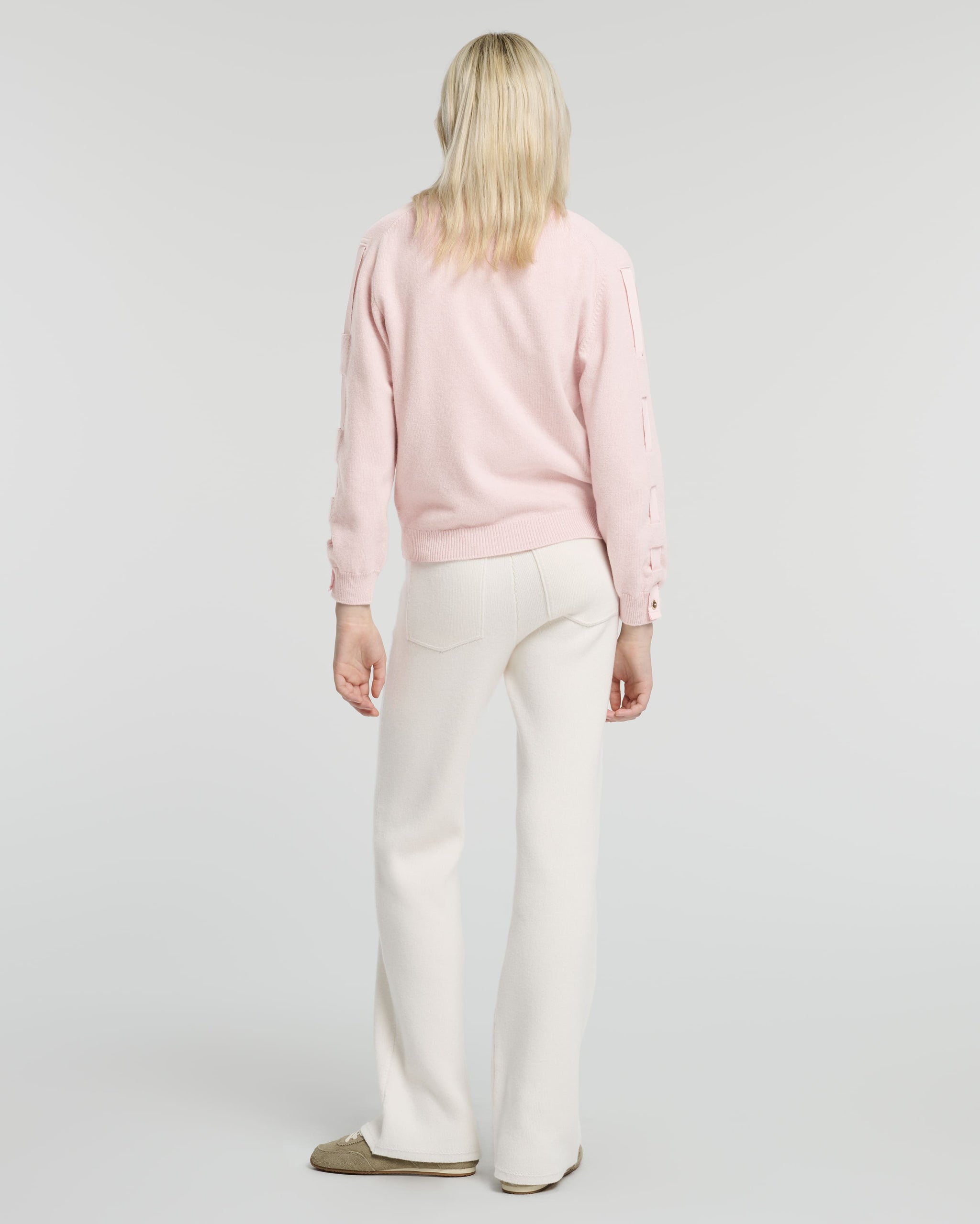 Wool cardigan with ribbon on the sleeves | Barrie - Barrie