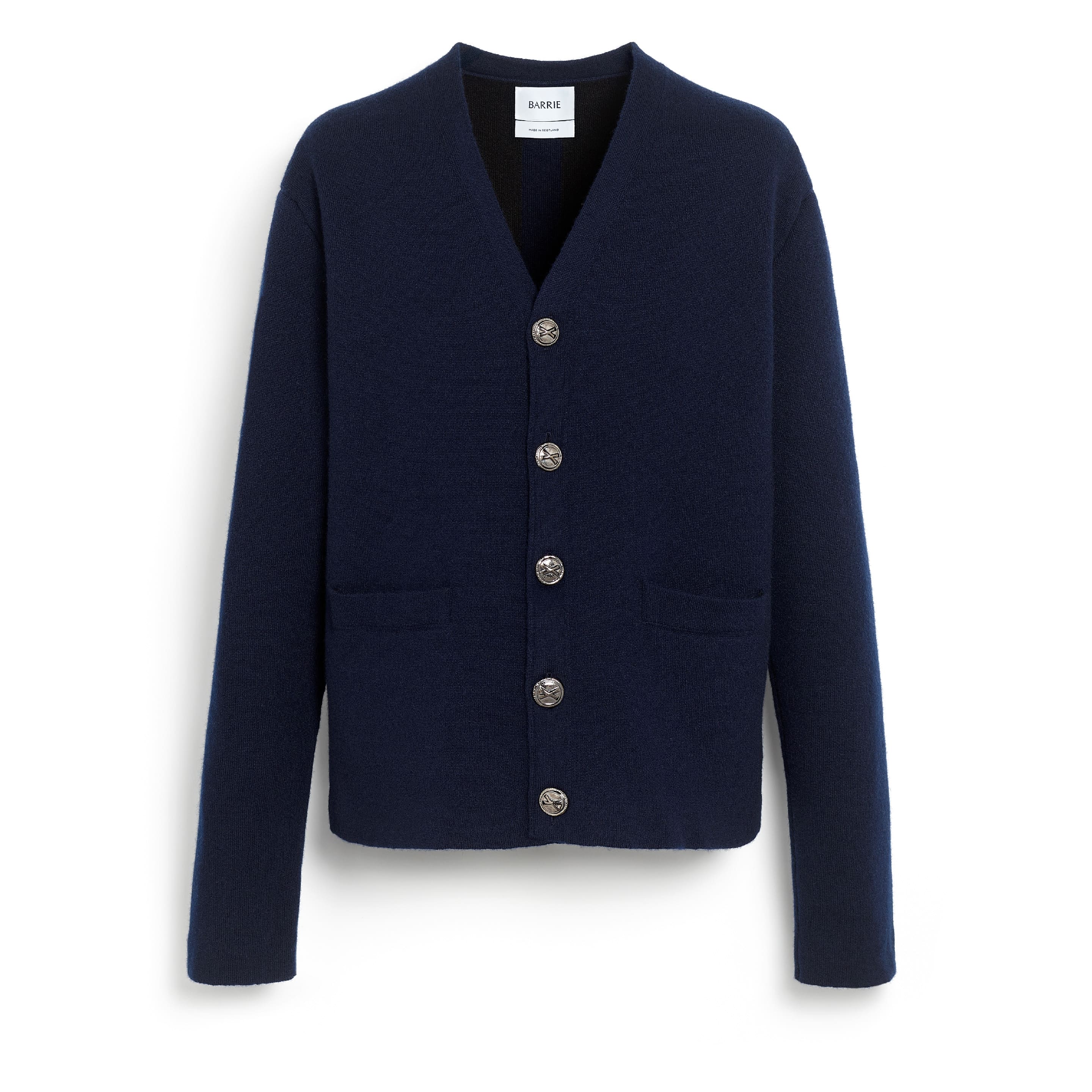 V-neck cardigan in cashmere and wool