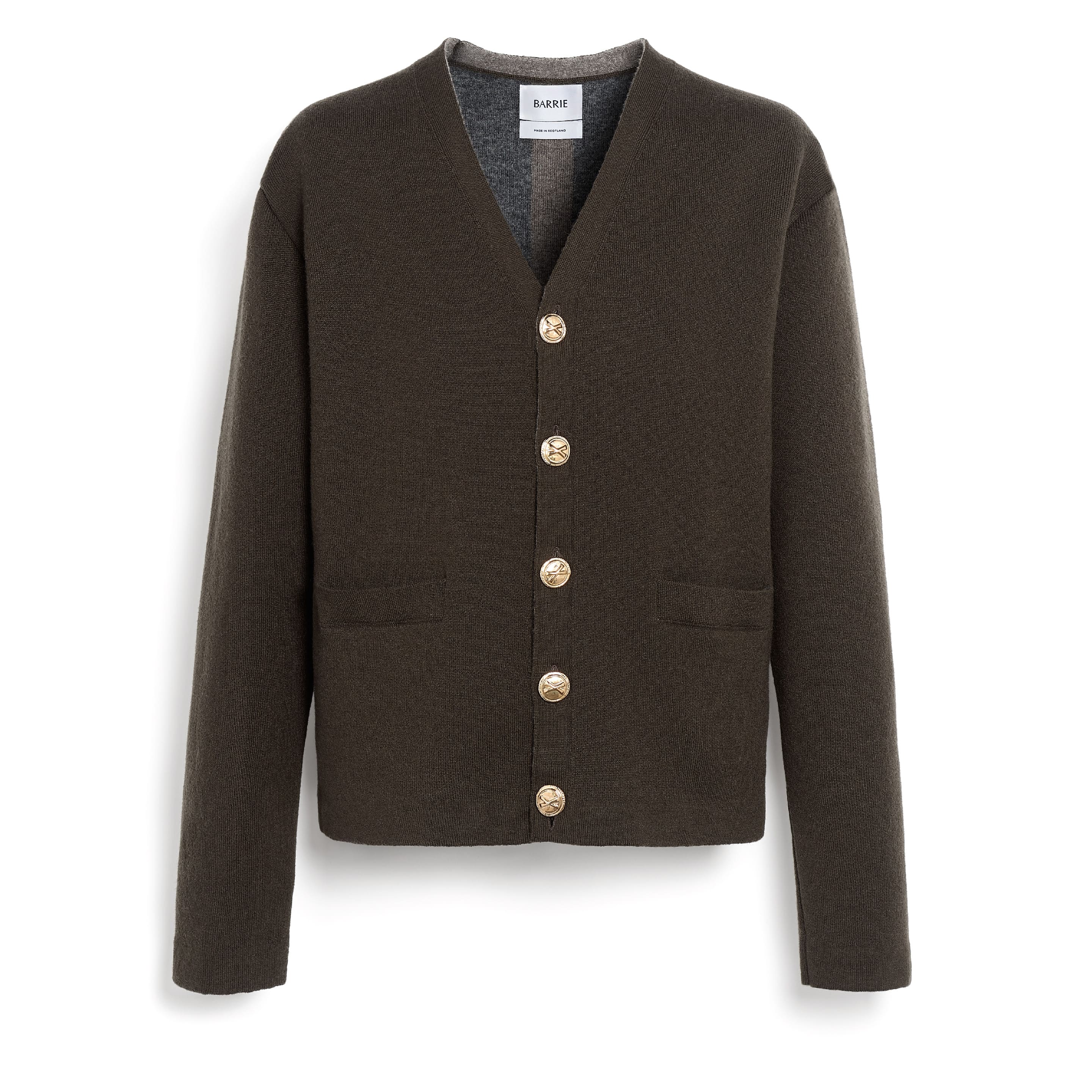 V-neck cardigan in cashmere and wool
