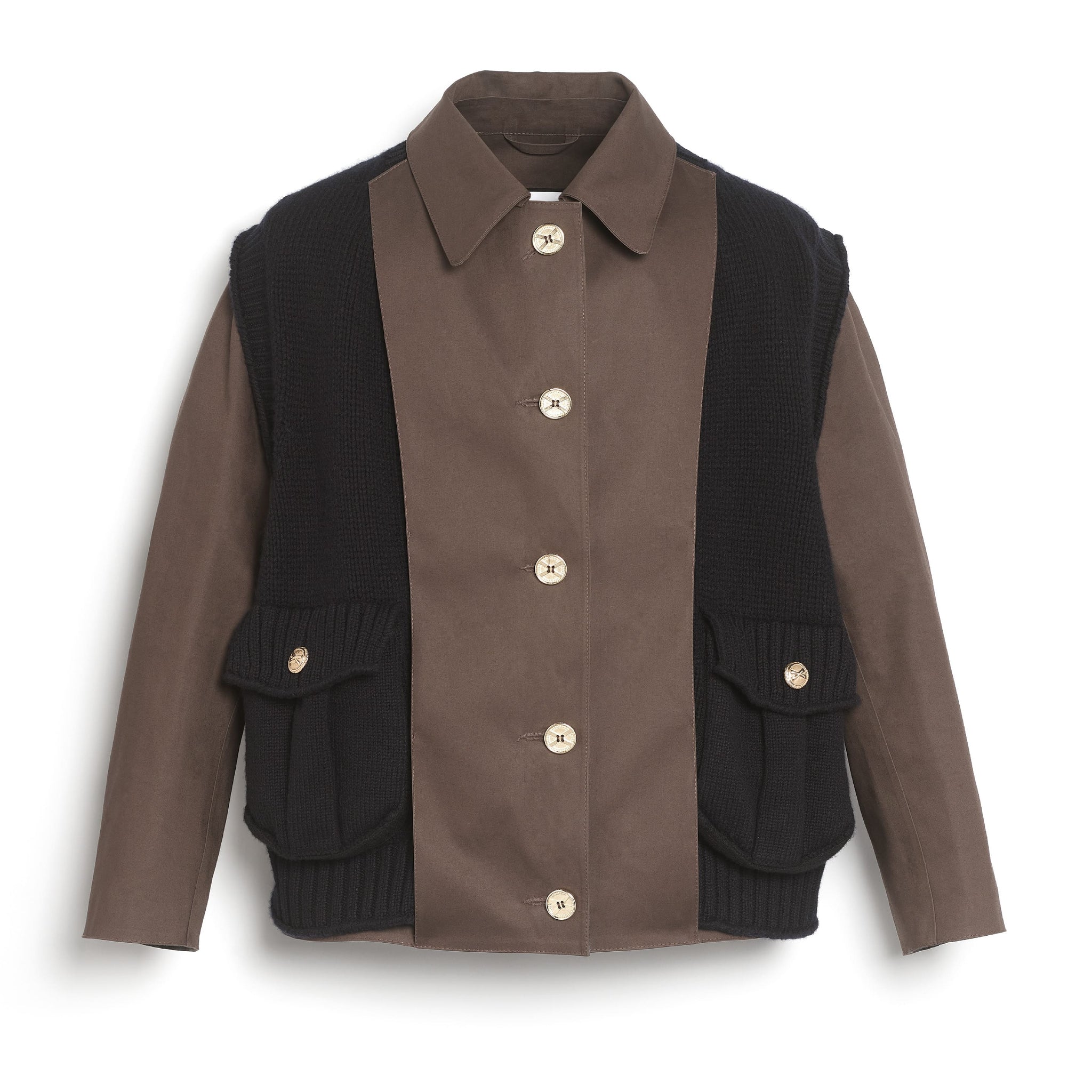 Short raincoat with layered cashmere waistcoat | Barrie - Barrie