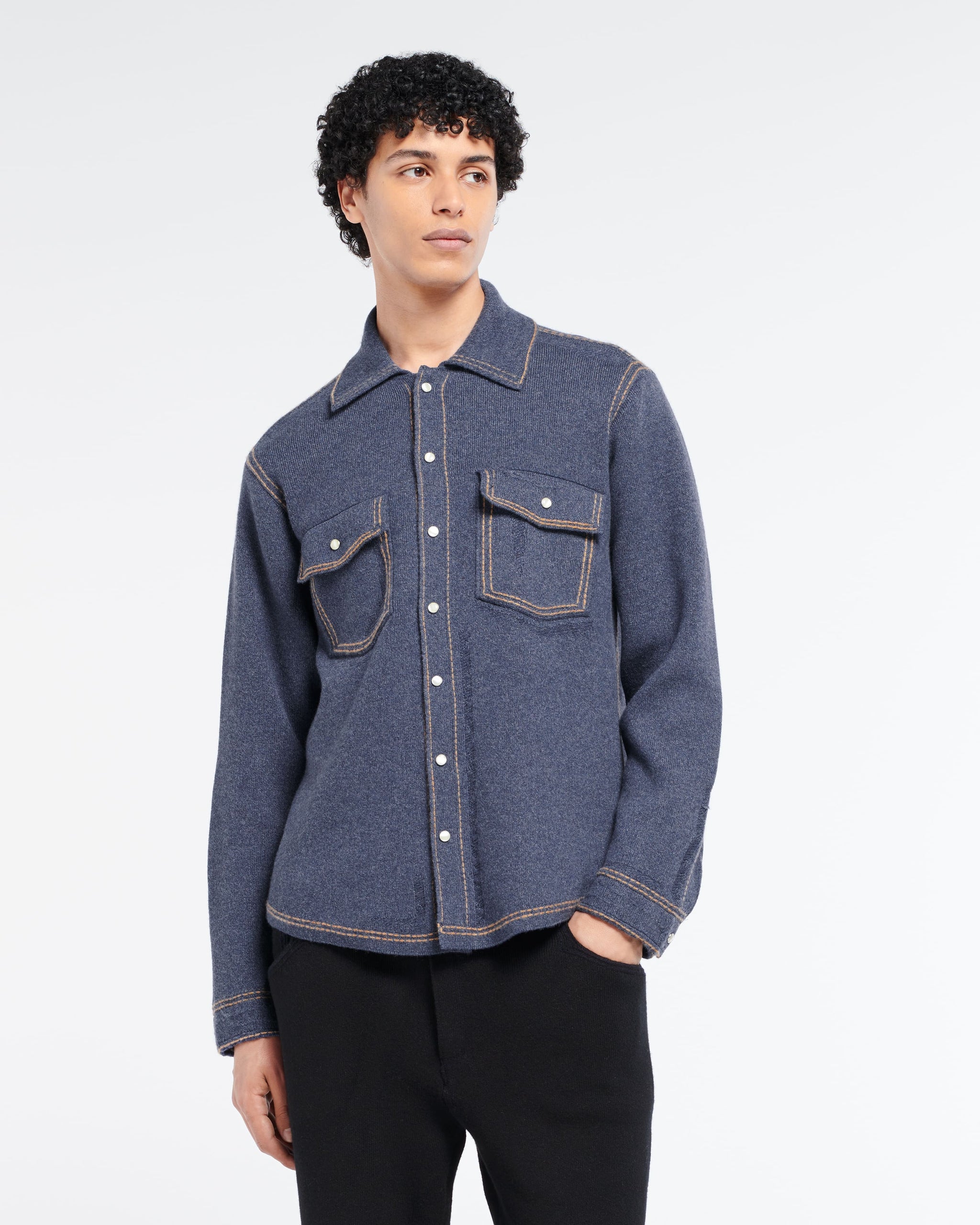 캐시미어와 면 오버 셔츠 | Barrie - Barrie