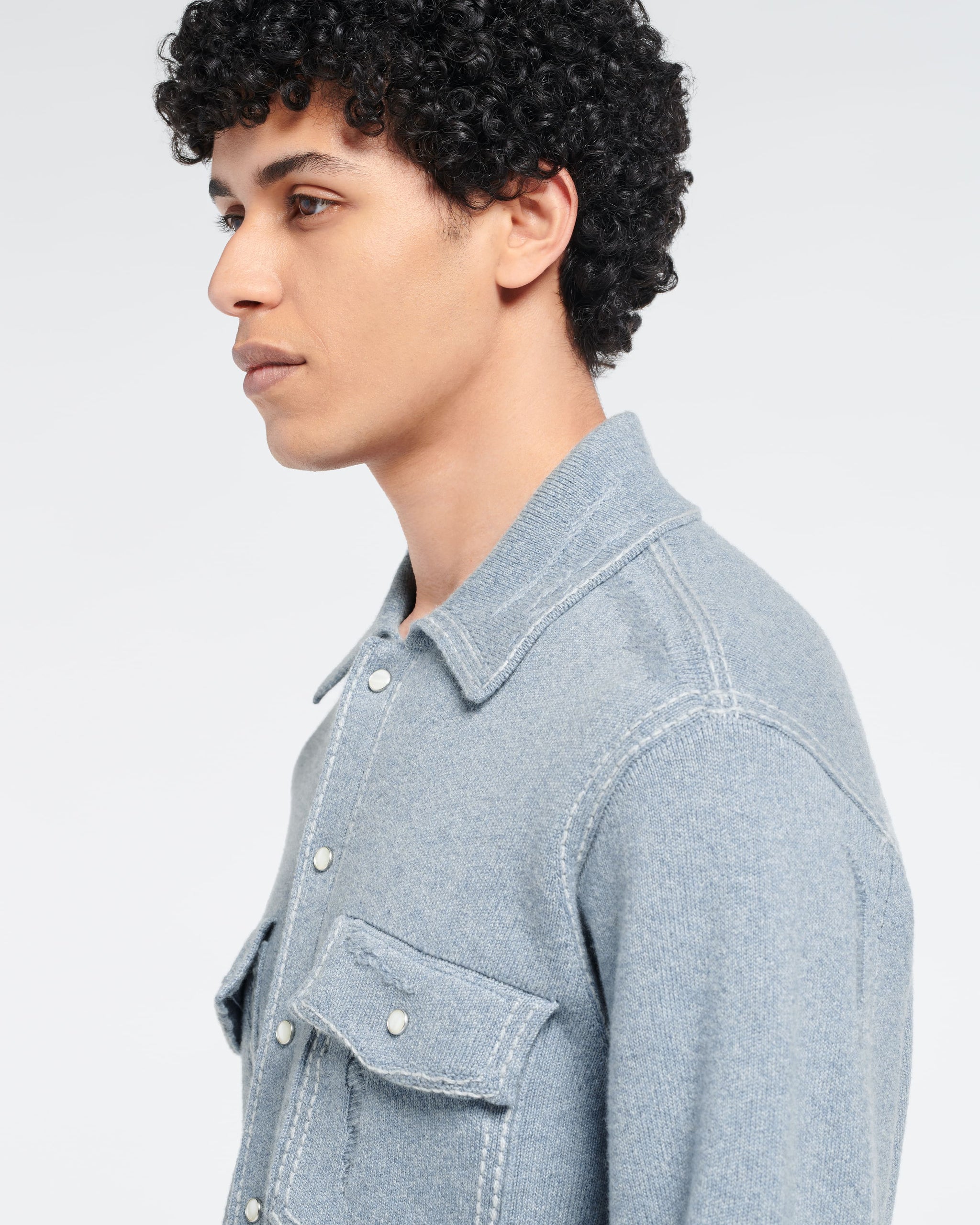 Cashmere and cotton Denim overshirt | Barrie - Barrie