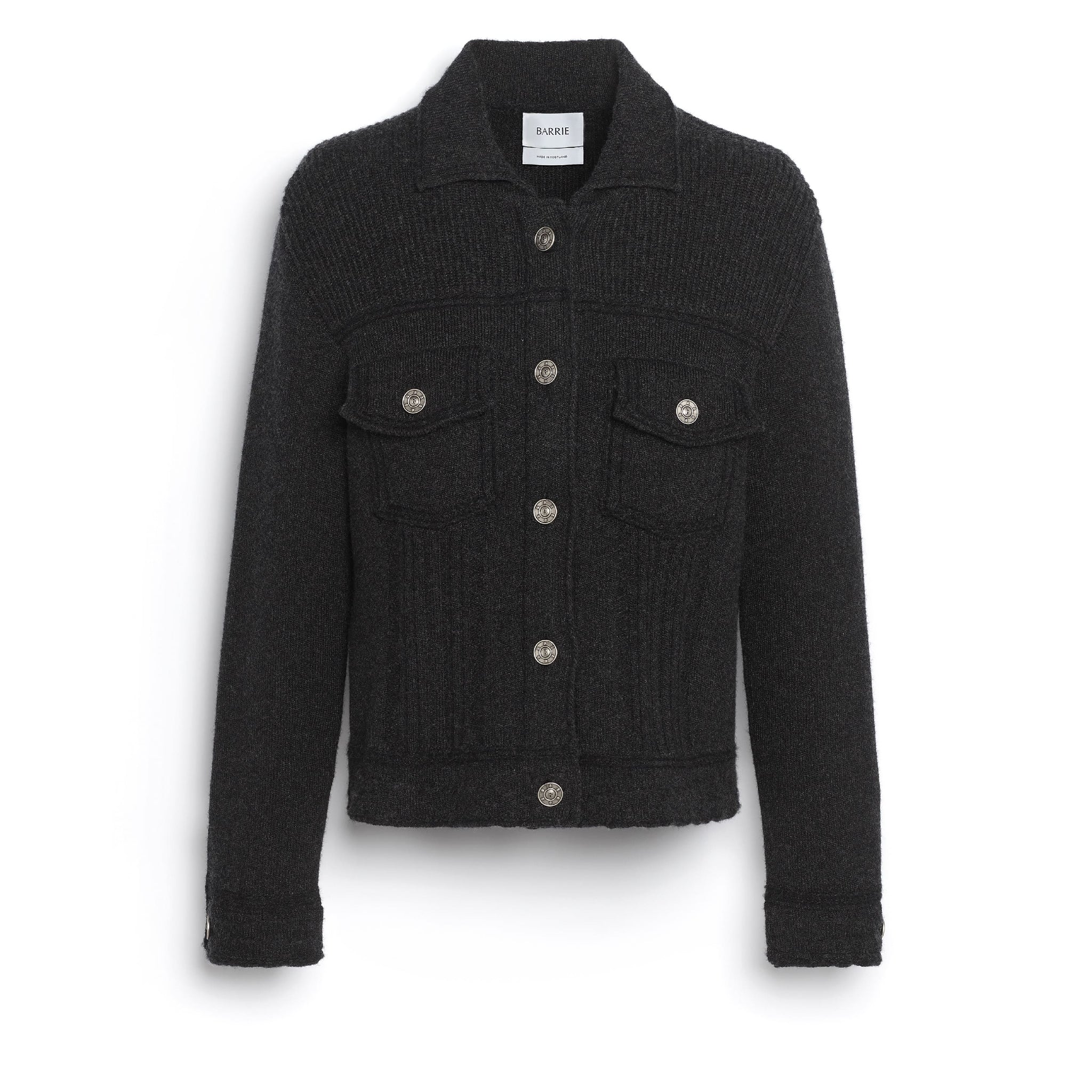 Denim fitted cashmere and cotton jacket - Barrie