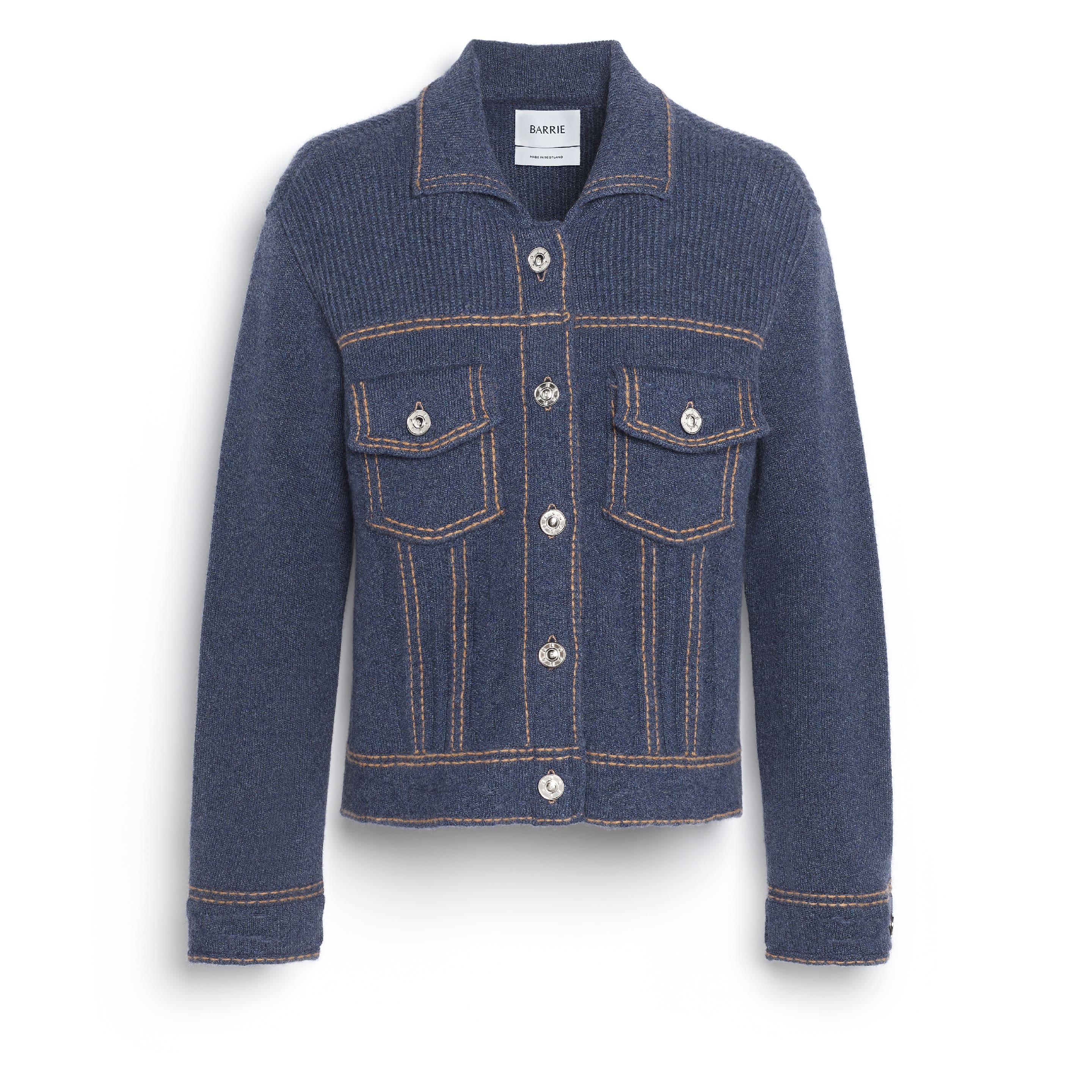 Veste Denim ajustée en cachemire et coton