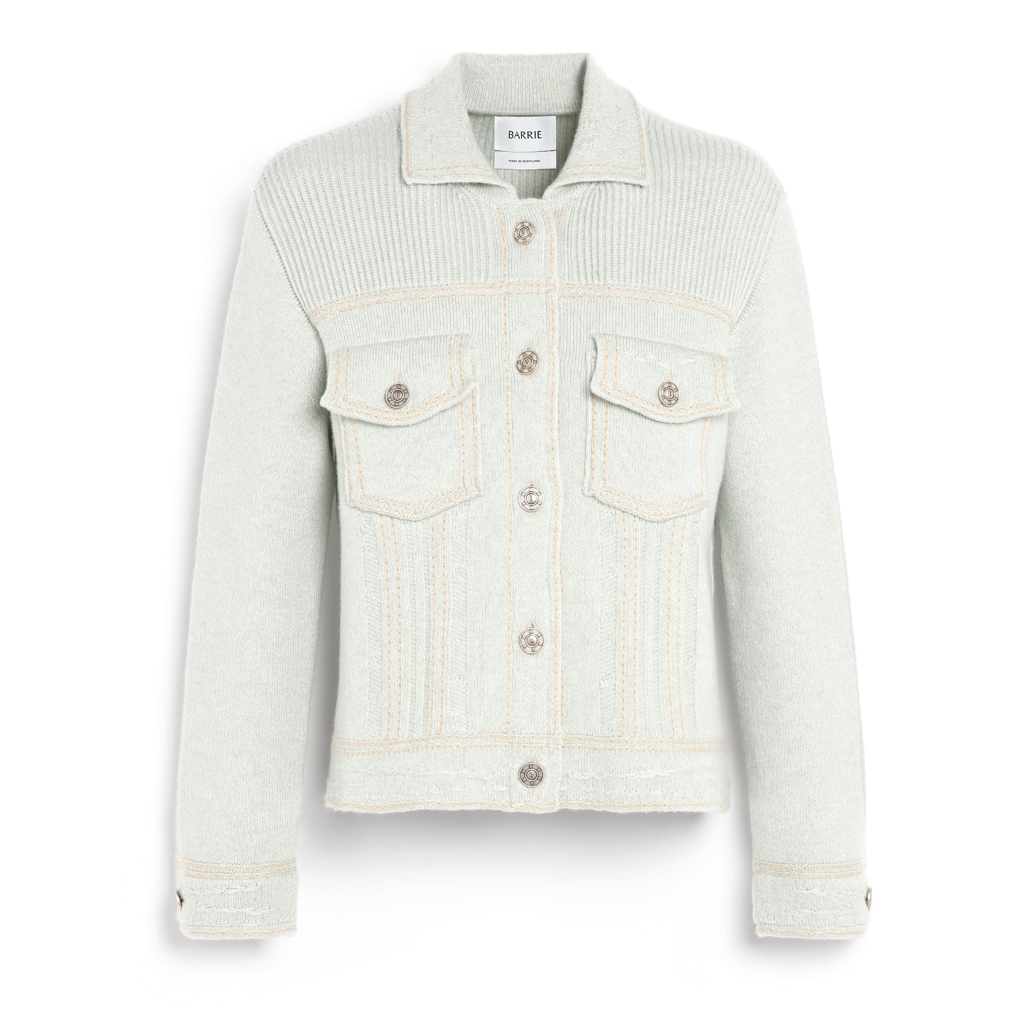 Denim fitted cashmere and cotton jacket - Barrie