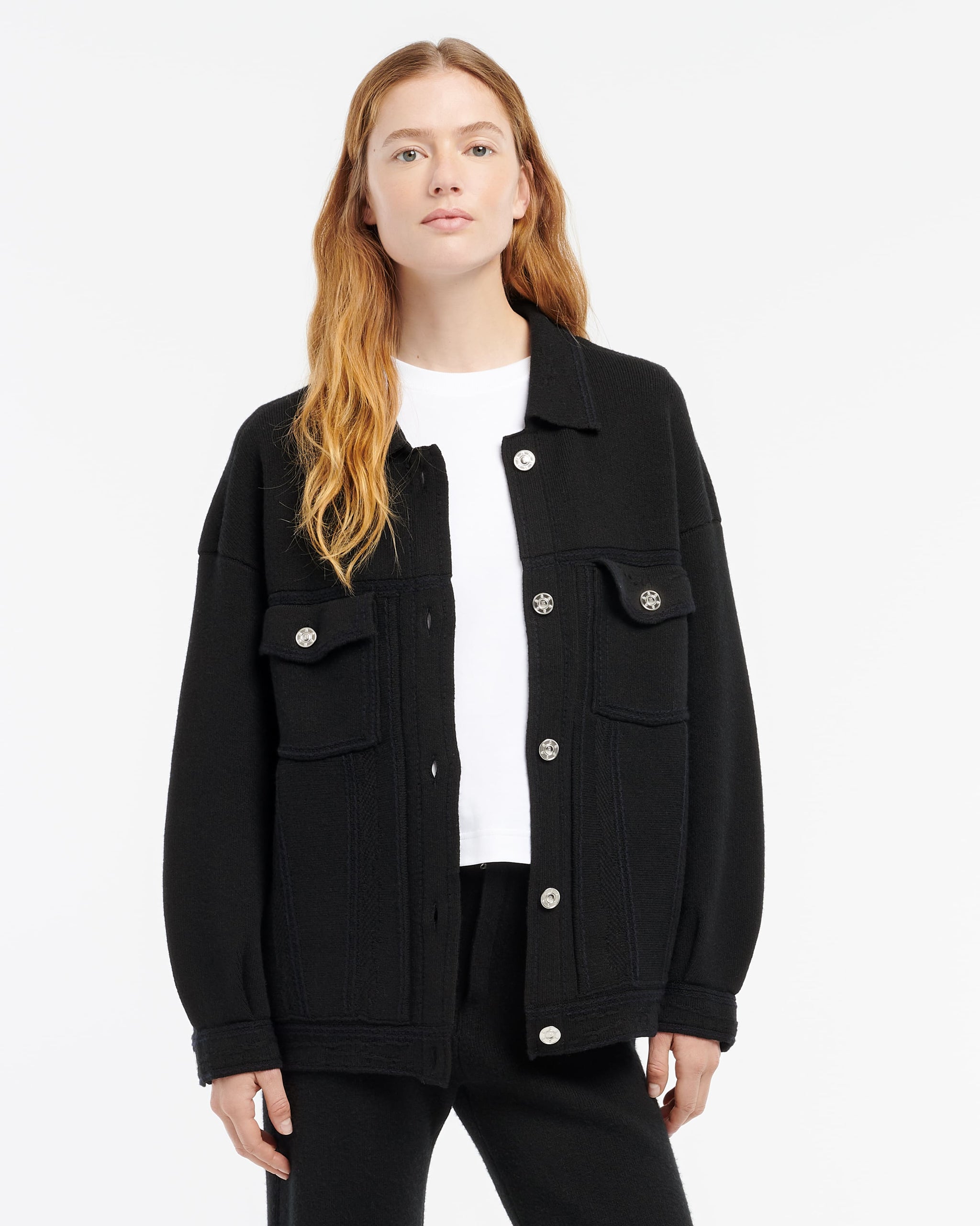 Veste Denim oversize en cachemire et coton | Barrie - Barrie