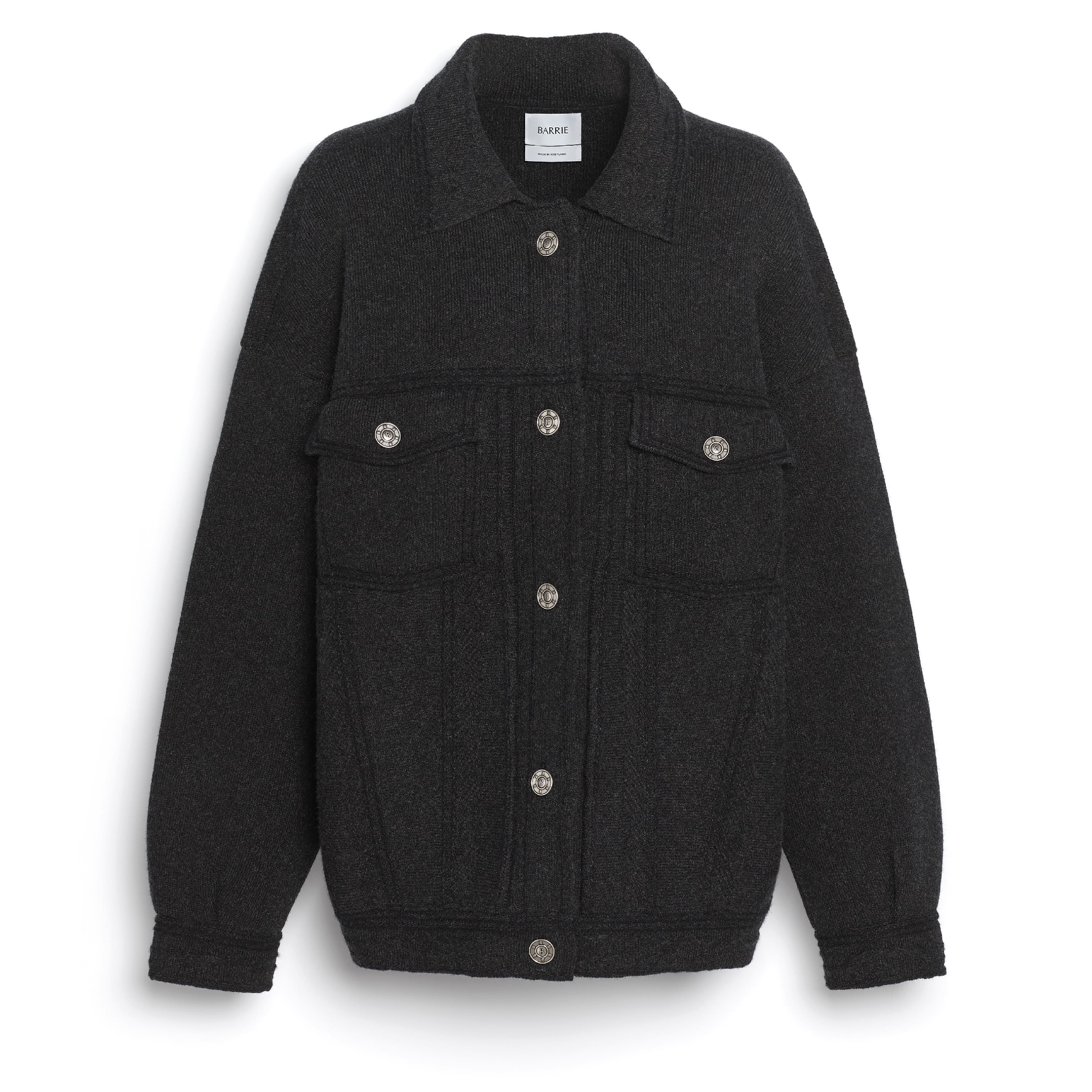 Denim oversized cashmere and cotton jacket