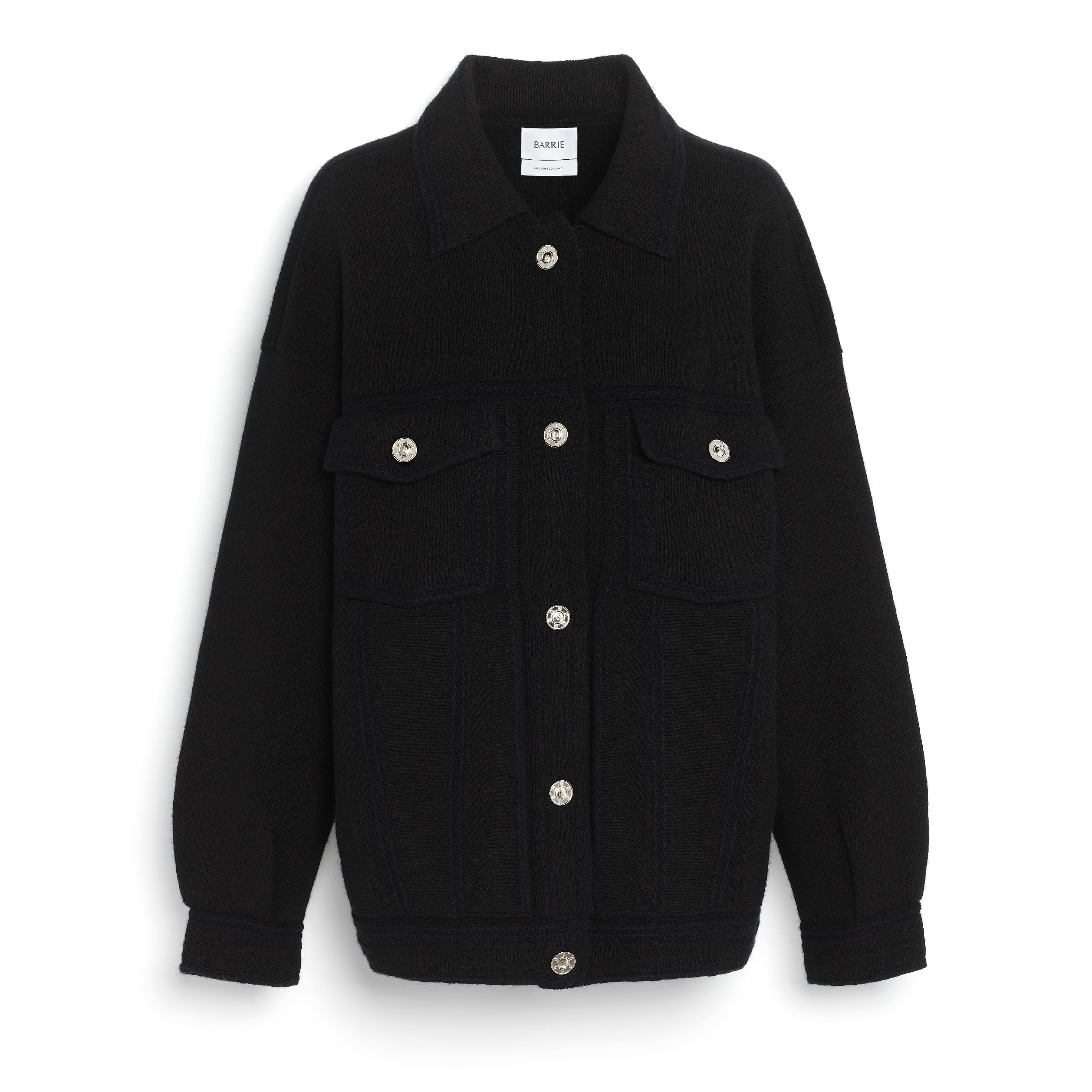 Denim oversized cashmere and cotton jacket