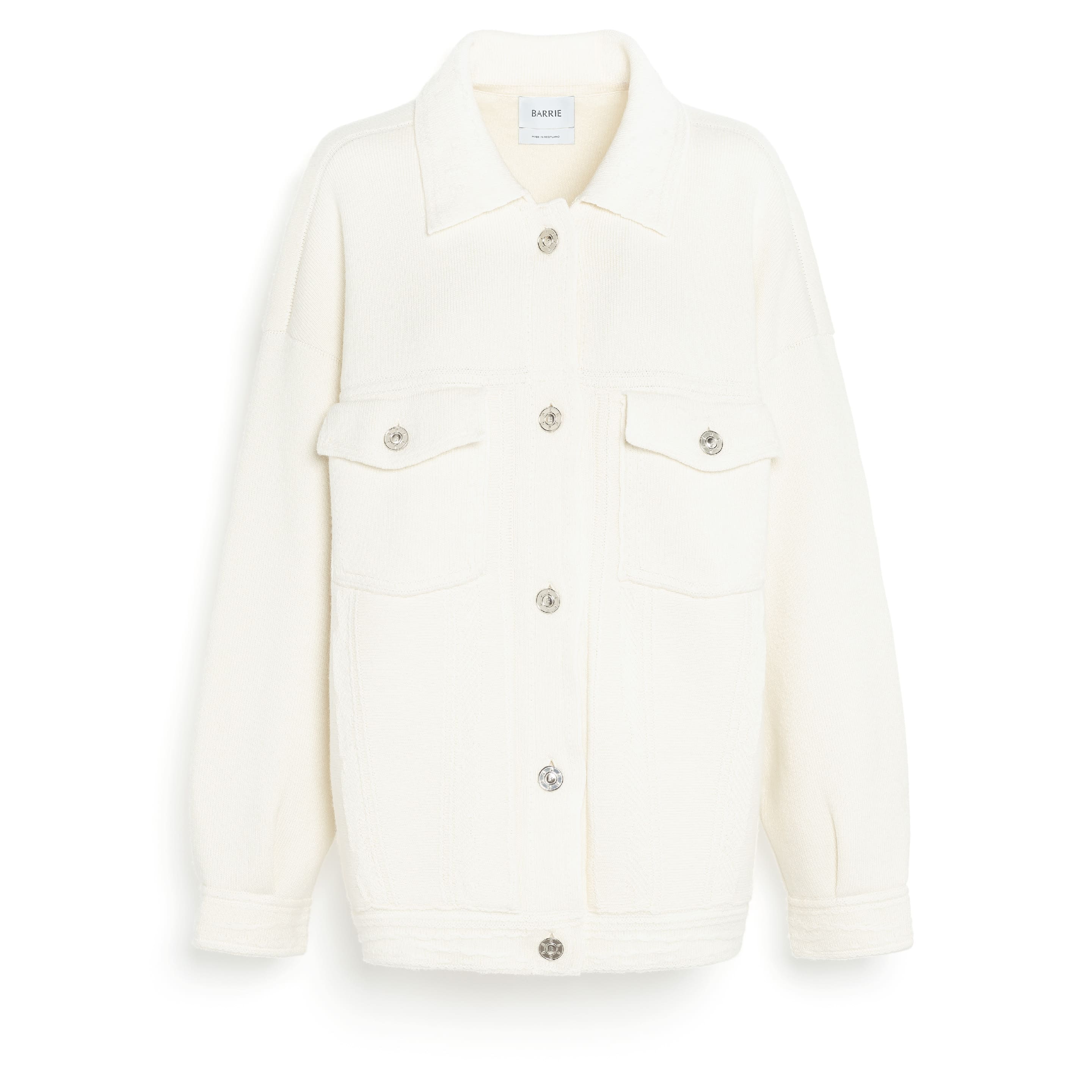 Denim oversized cashmere and cotton jacket
