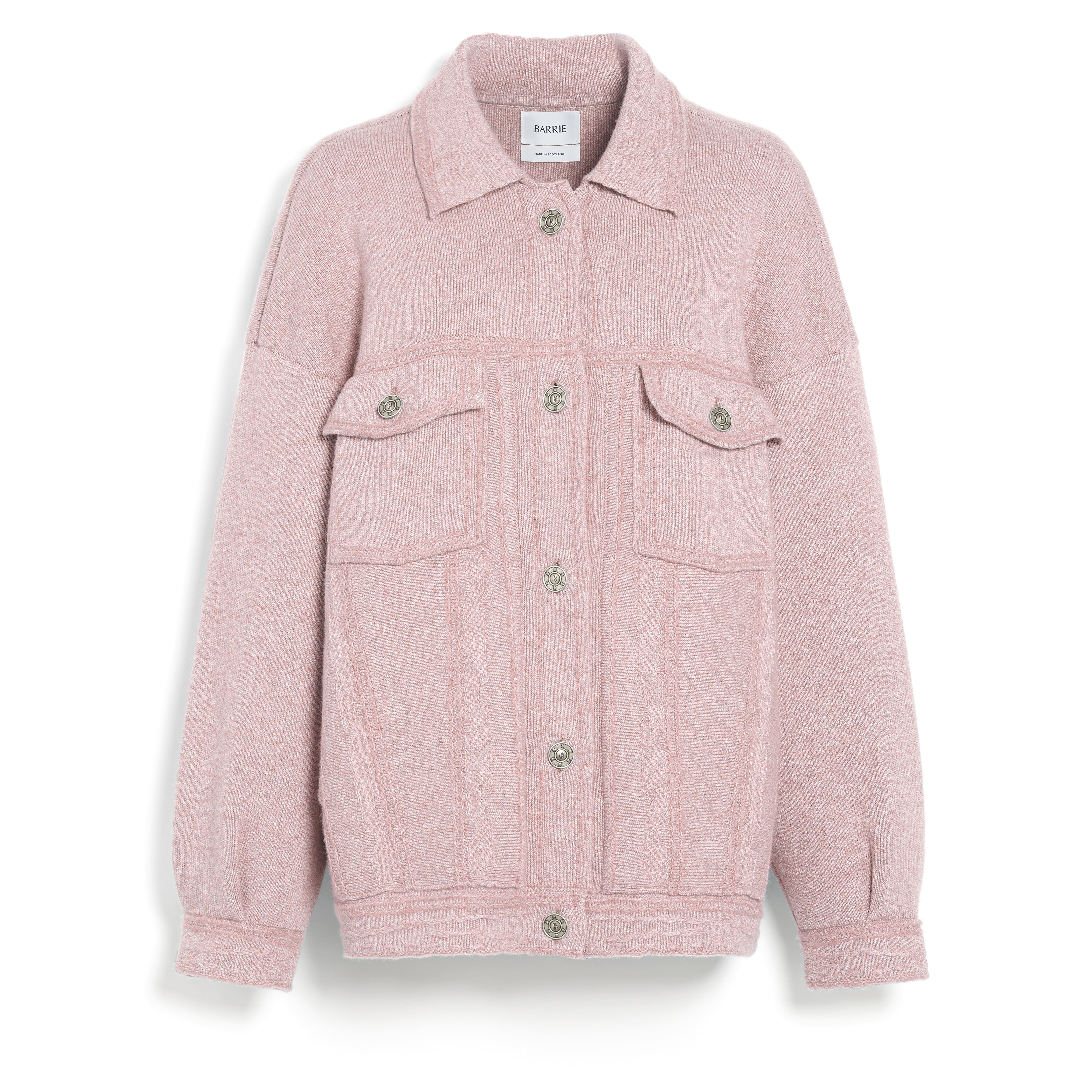 Denim oversized cashmere and cotton jacket