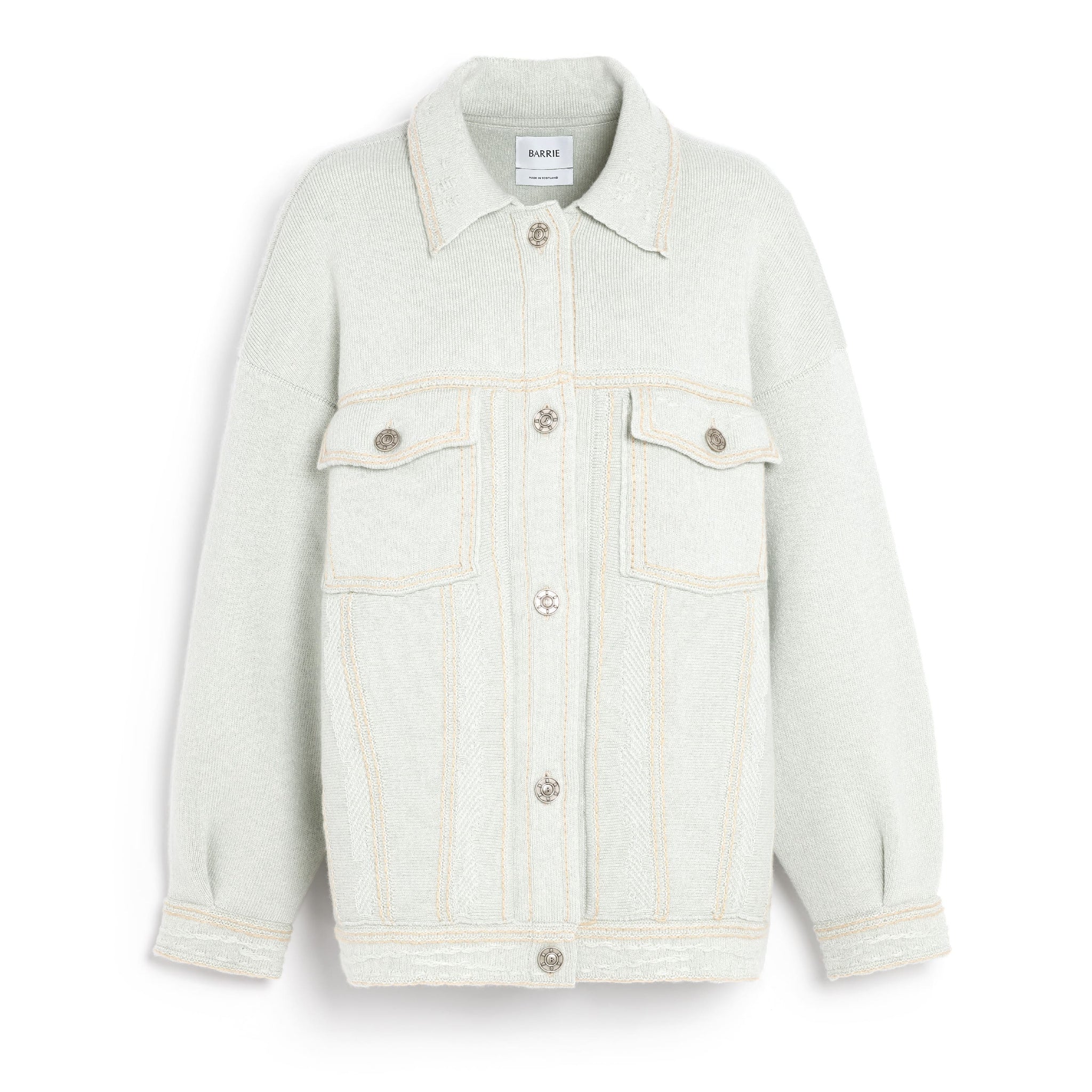 Denim oversized cashmere and cotton jacket | Barrie - Barrie