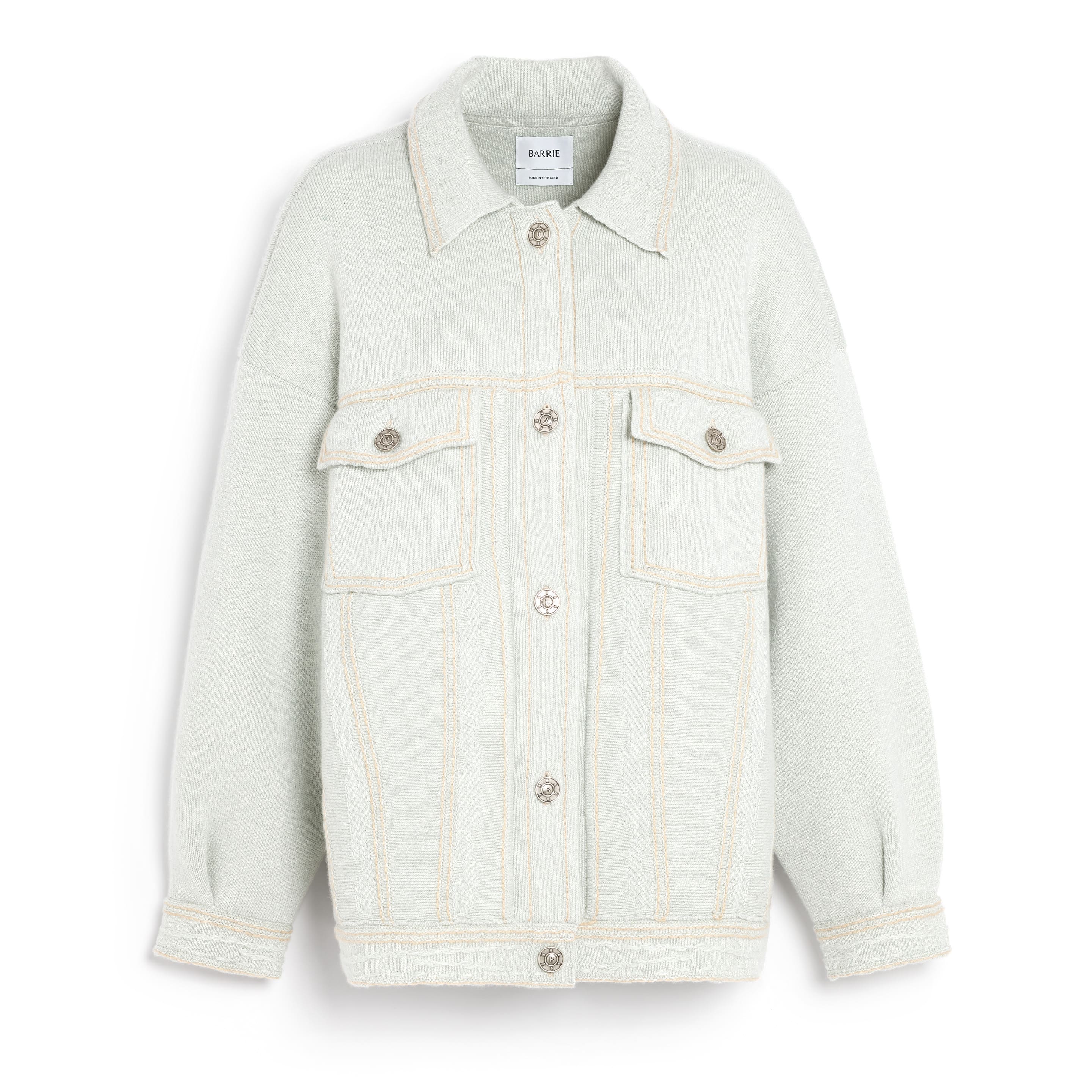 Denim oversized cashmere and cotton jacket