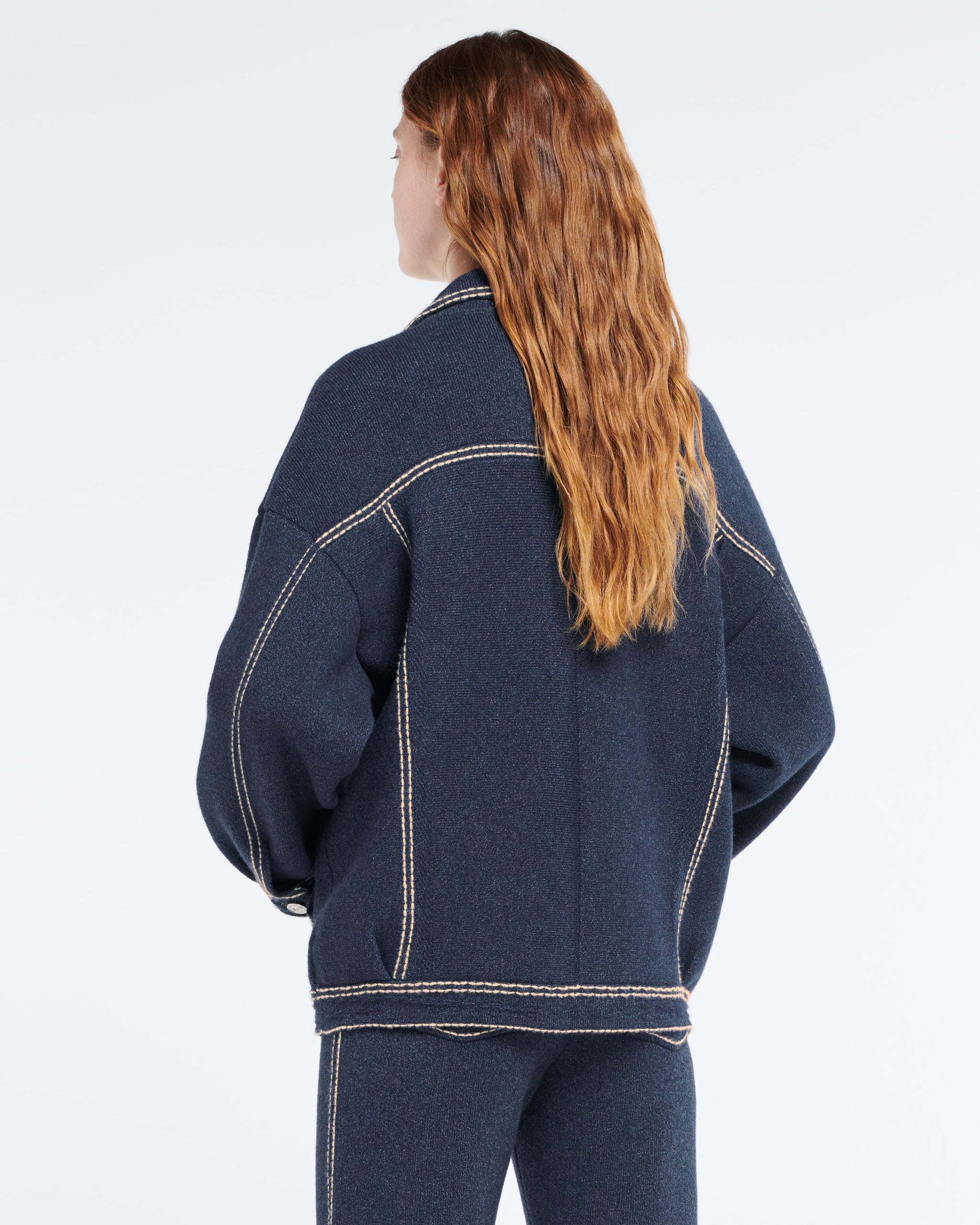 Veste Denim oversize en cachemire et coton | Barrie - Barrie