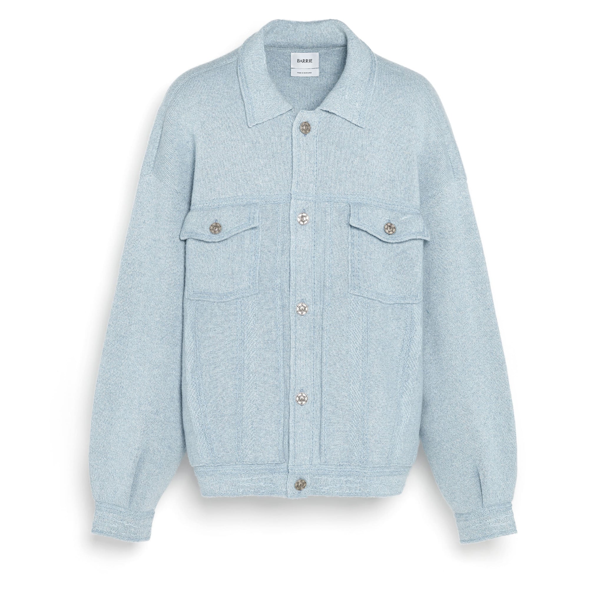 Denim oversized cashmere and cotton jacket | Barrie - Barrie