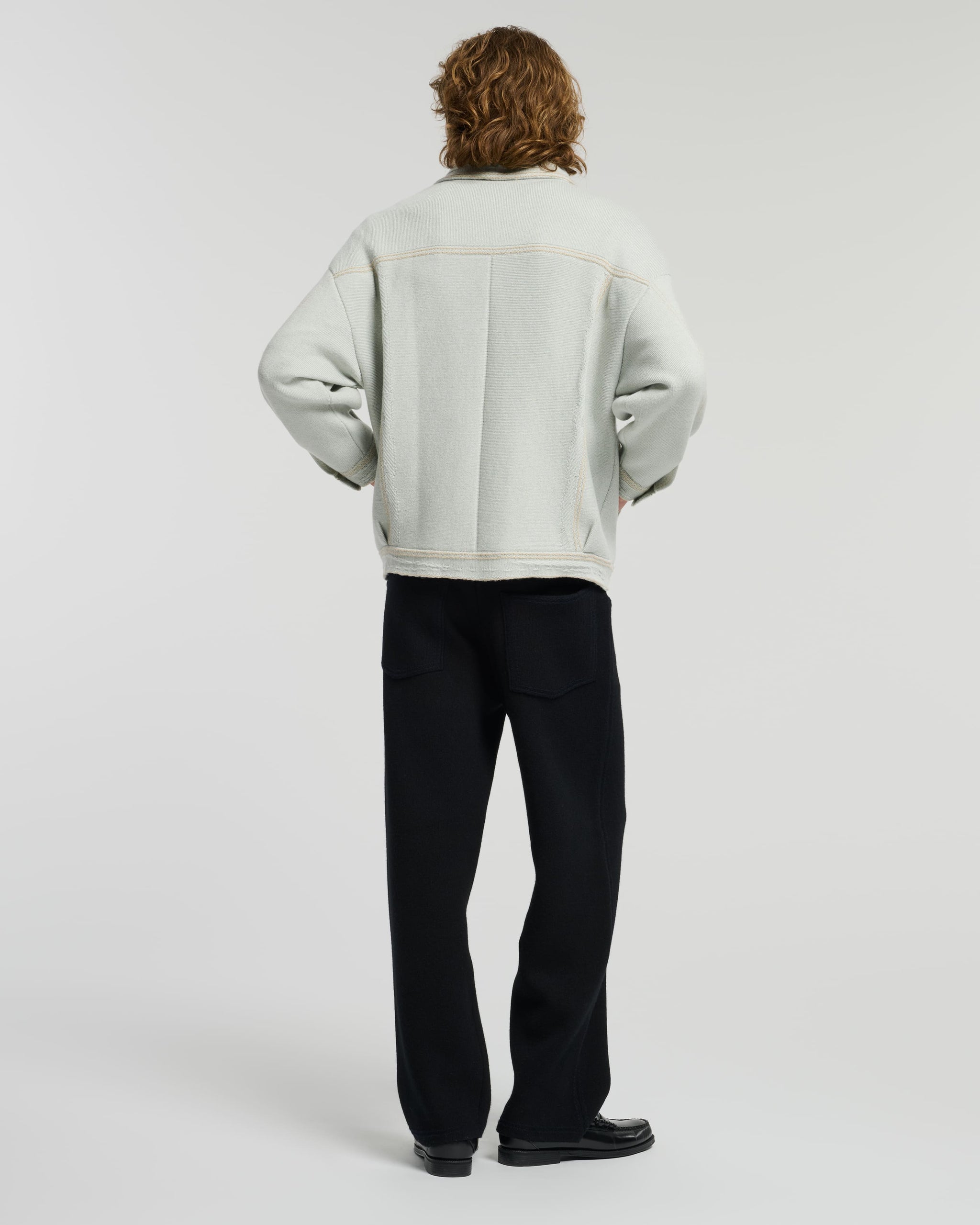 Denim oversized cashmere and cotton jacket | Barrie - Barrie