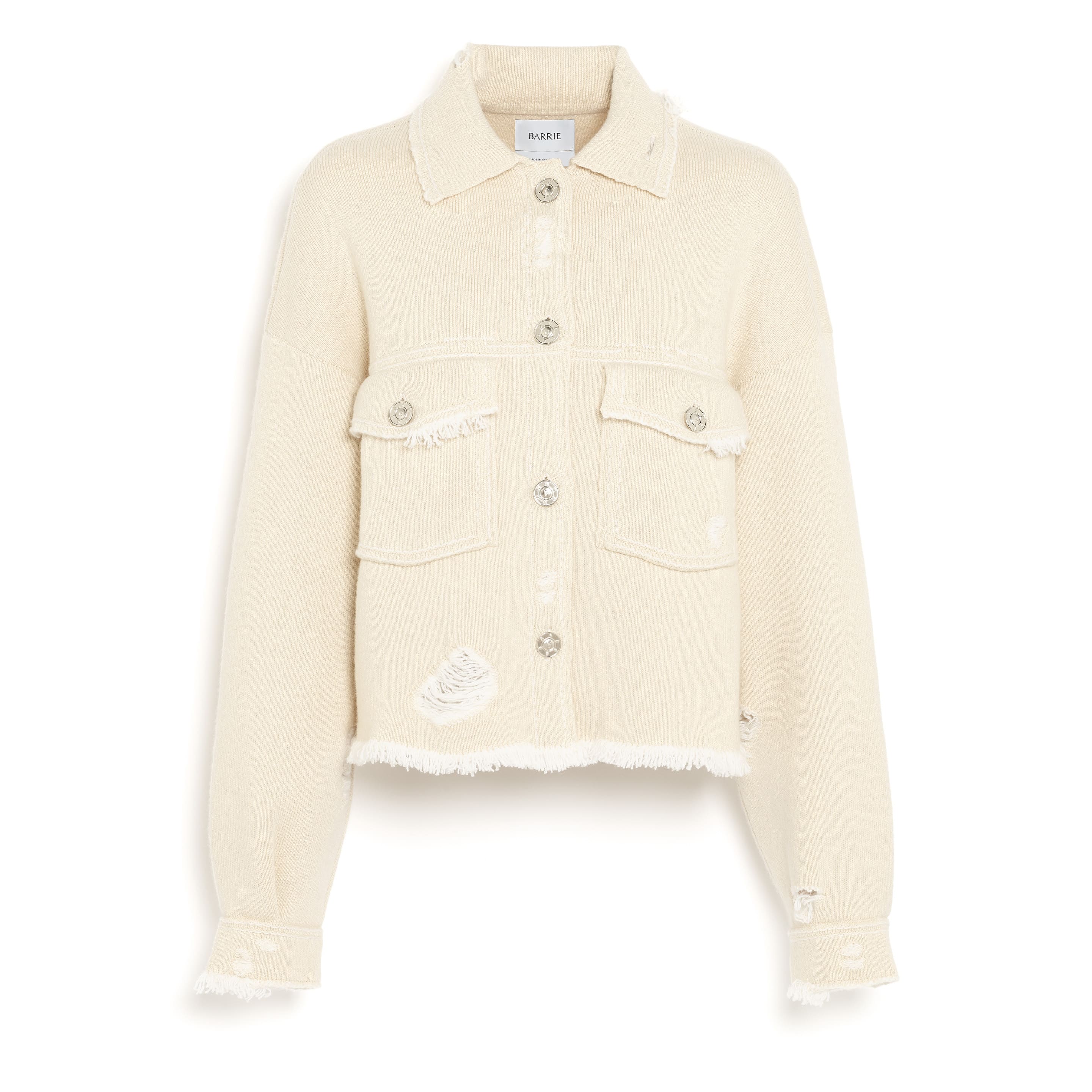 Veste Denim à franges en cachemire et coton