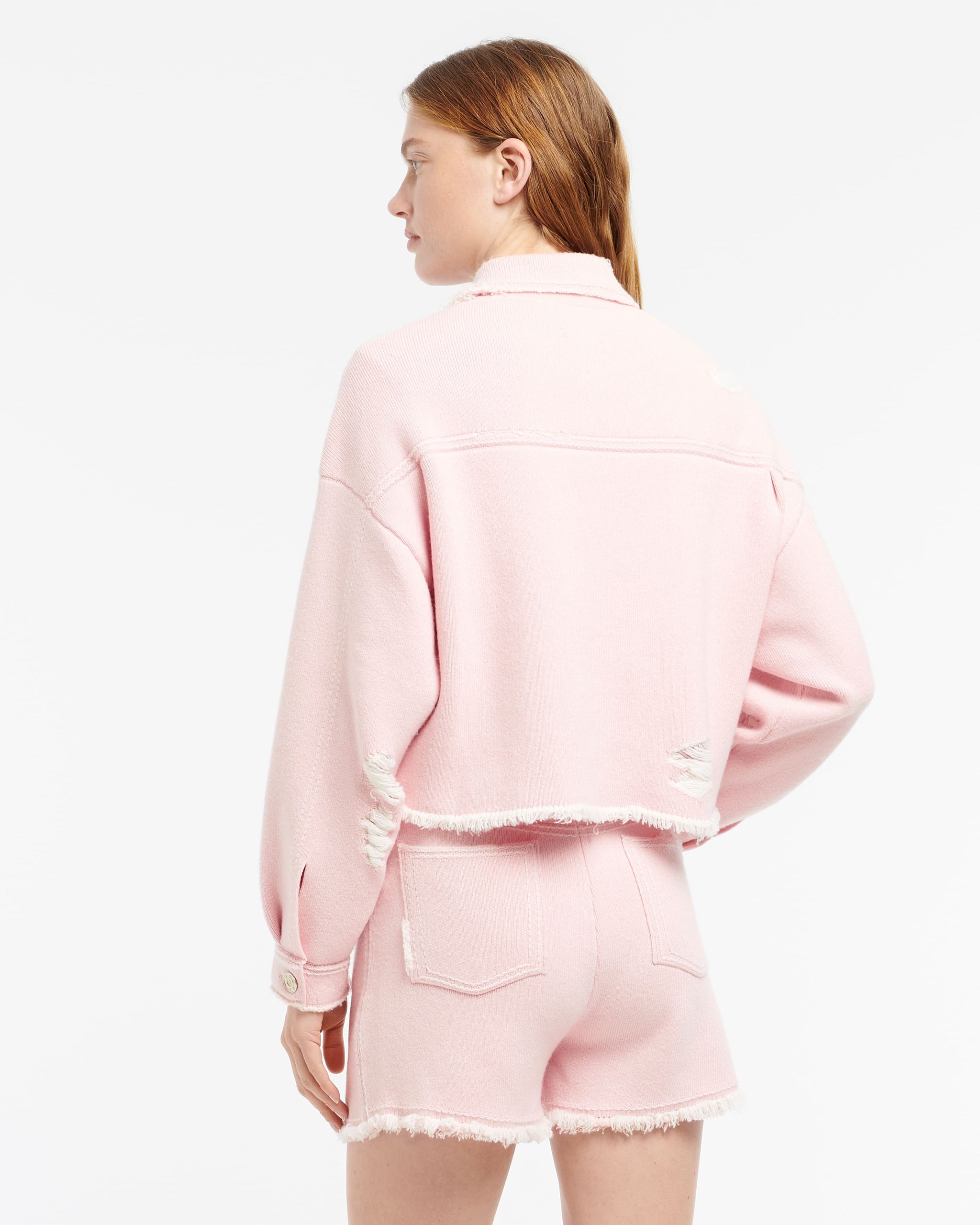 Veste Denim à franges en cachemire et coton | Barrie - Barrie