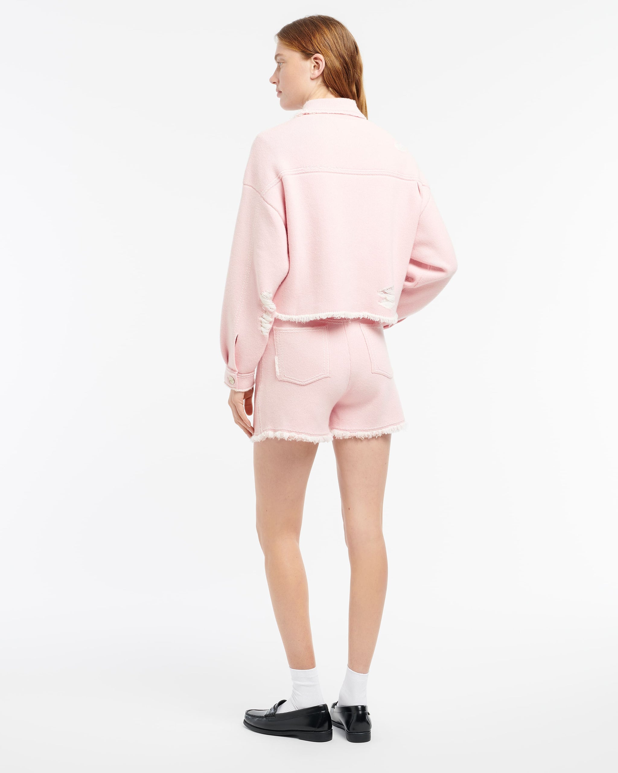 Veste Denim à franges en cachemire et coton | Barrie - Barrie